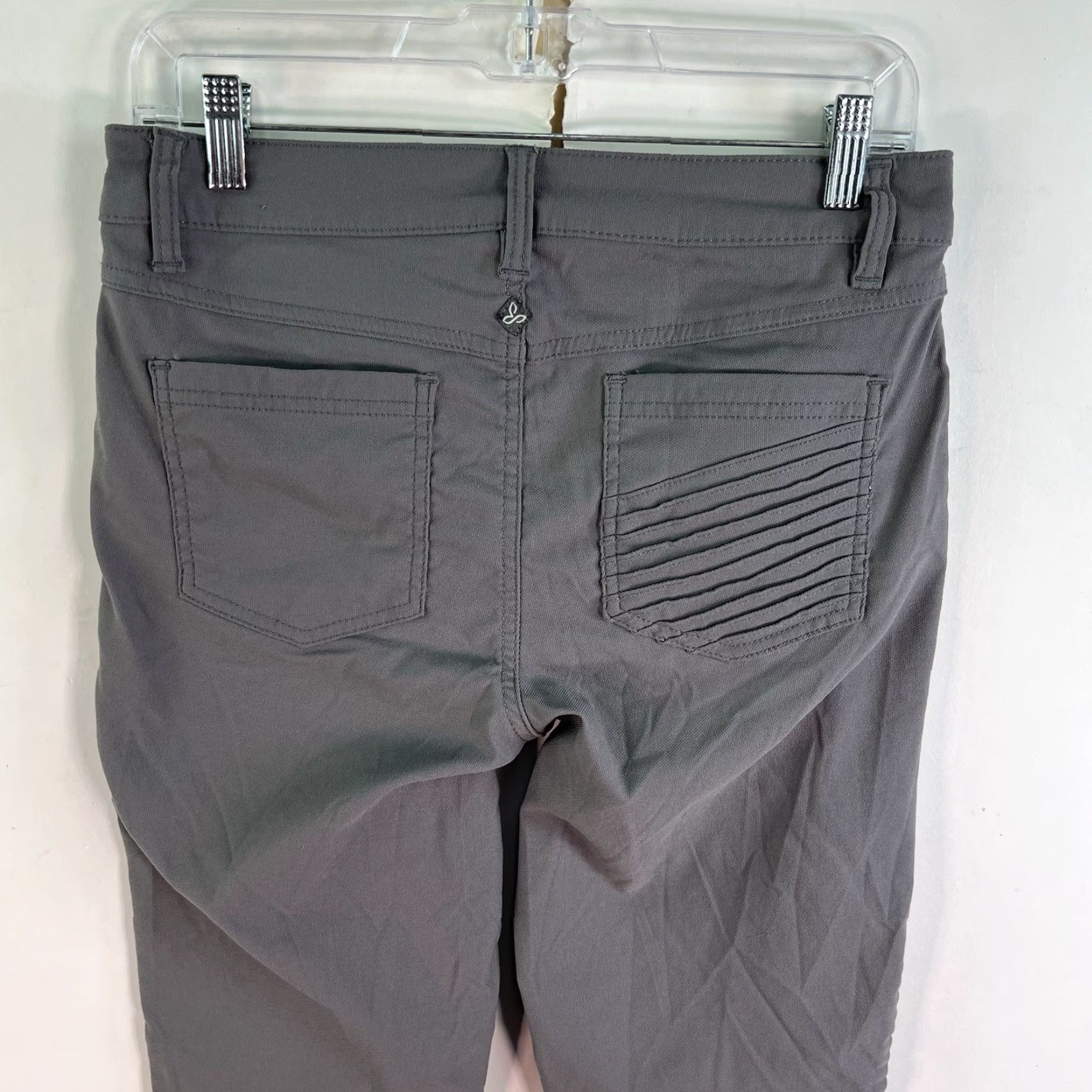 Prana VINTAGE PrANA Brenna Skinny Chino Pants Women Size 10 Gray Twist Fabric Stretch Drop Waist Size 32" / US 10 / IT 46 - 6 Thumbnail