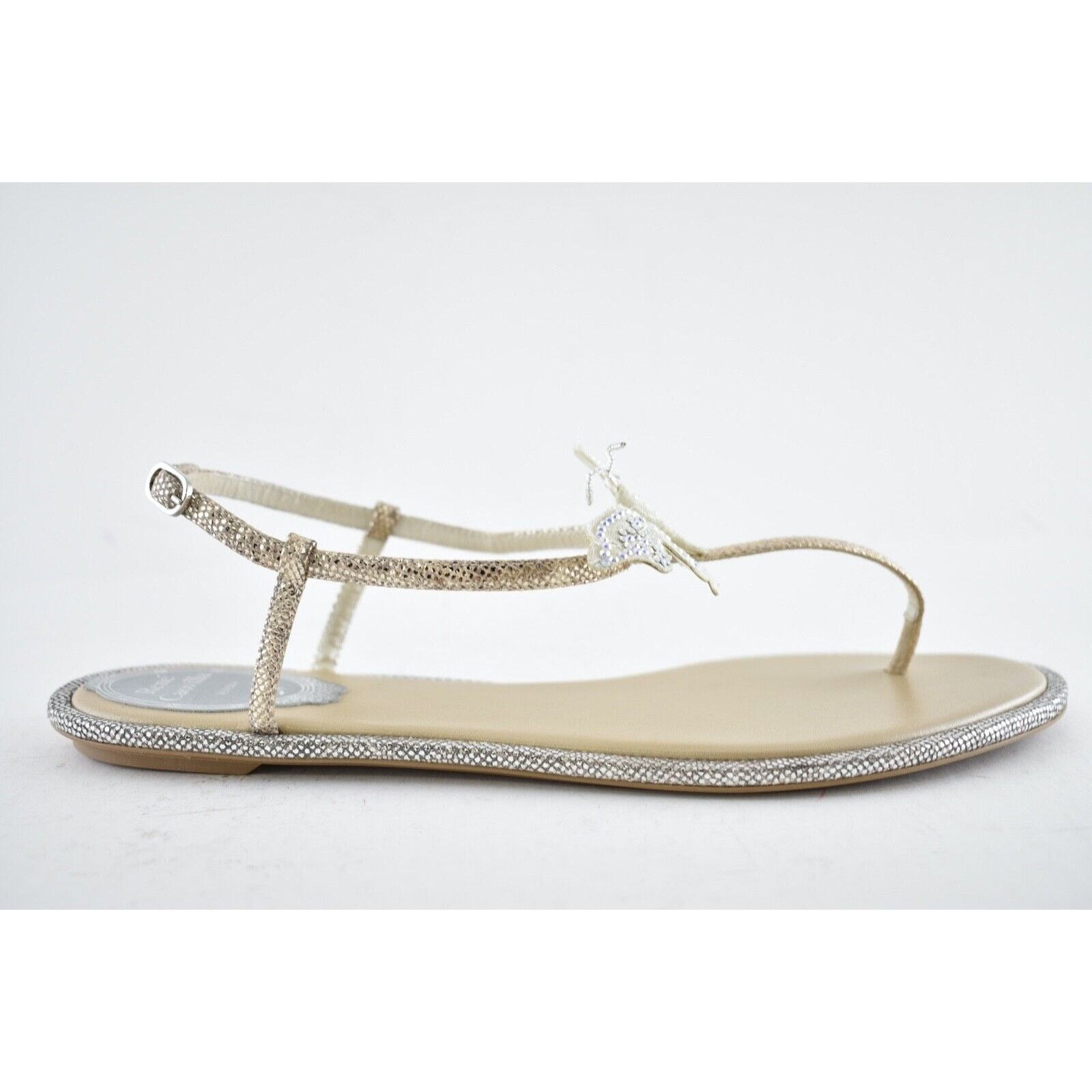 Rene Caovilla Rene Caovilla Blush Lizard Butterfly Strass Flat Thong Ankle Size US 8.5 / IT 38.5 - 2 Thumbnail