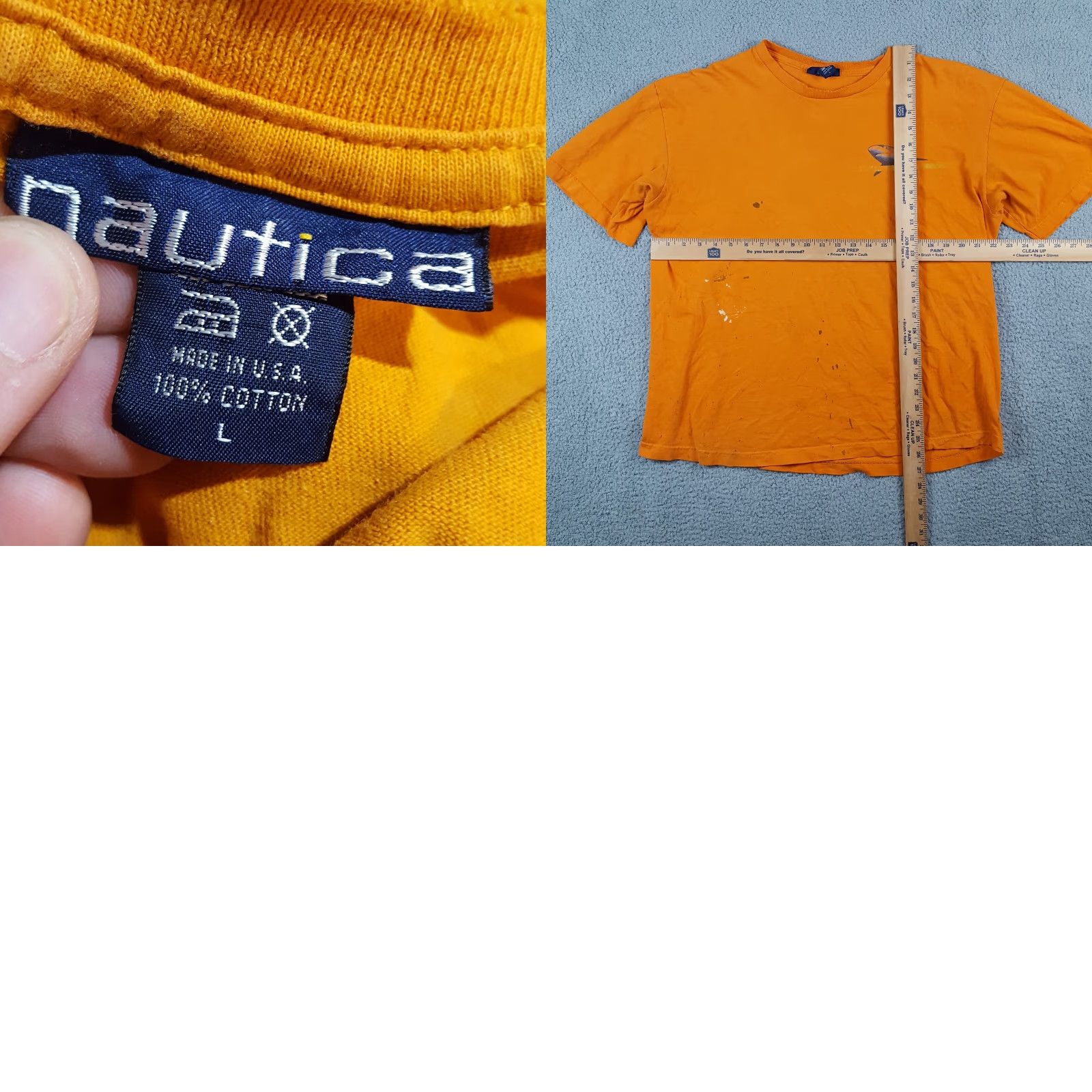 Nautica VINTAGE Nautica T-Shirt Men's Large Orange Y2K 2000 Shark Beach Grunge Retro Size US L / EU 52-54 / 3 - 8 Thumbnail