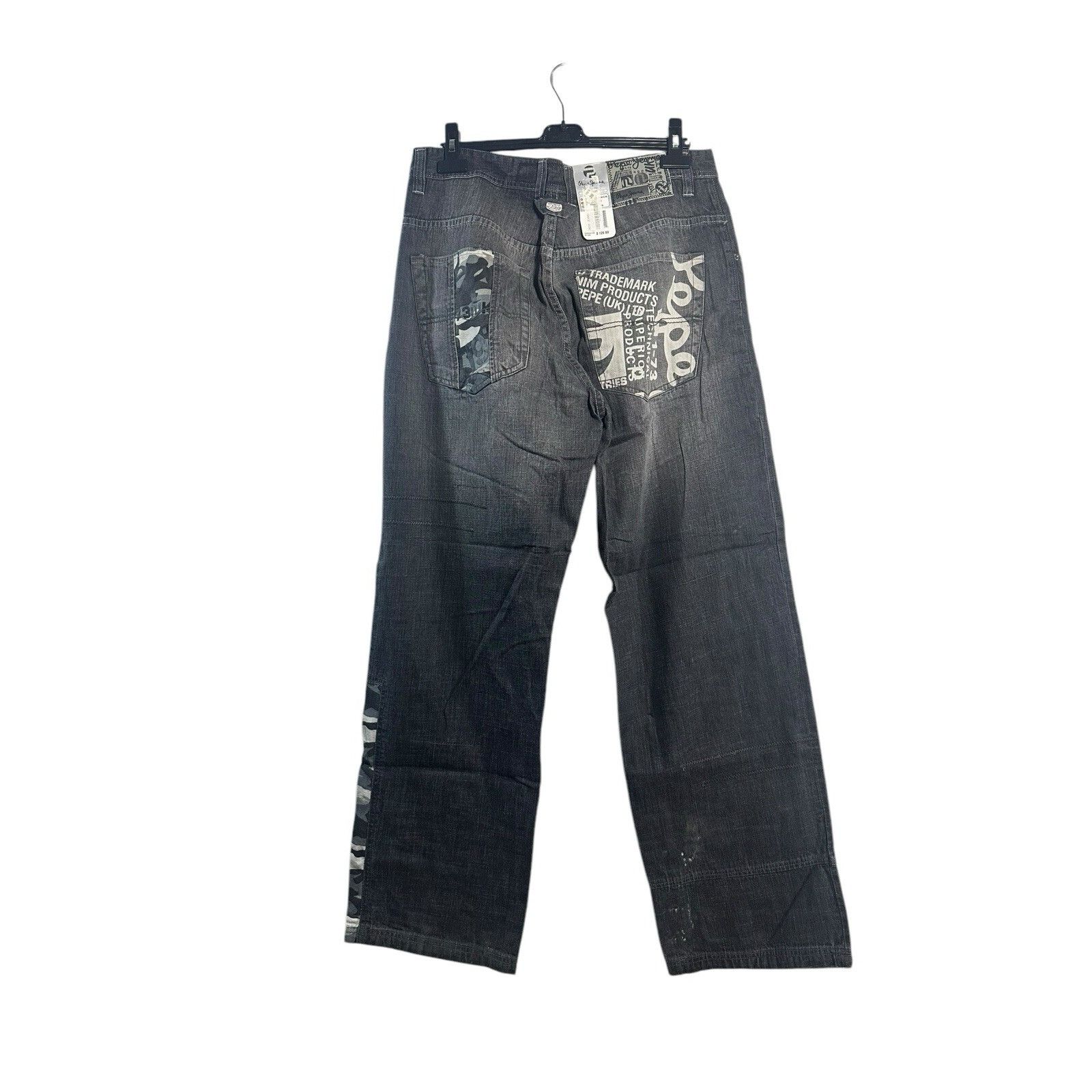 Pepe Jeans Vintage Pepe London Baggy Denim Jeans Grey Black Hip Hop 90’ Size US 36 / EU 52 - 5 Thumbnail
