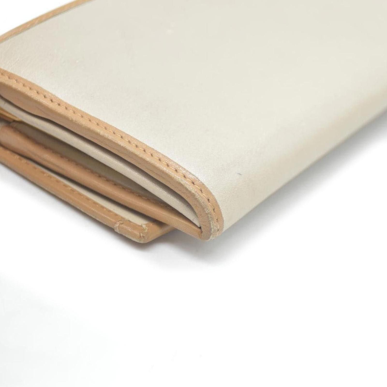 Celine CELINE Macadam Leather Long Bifold Wallet Beige Size ONE SIZE - 6 Thumbnail