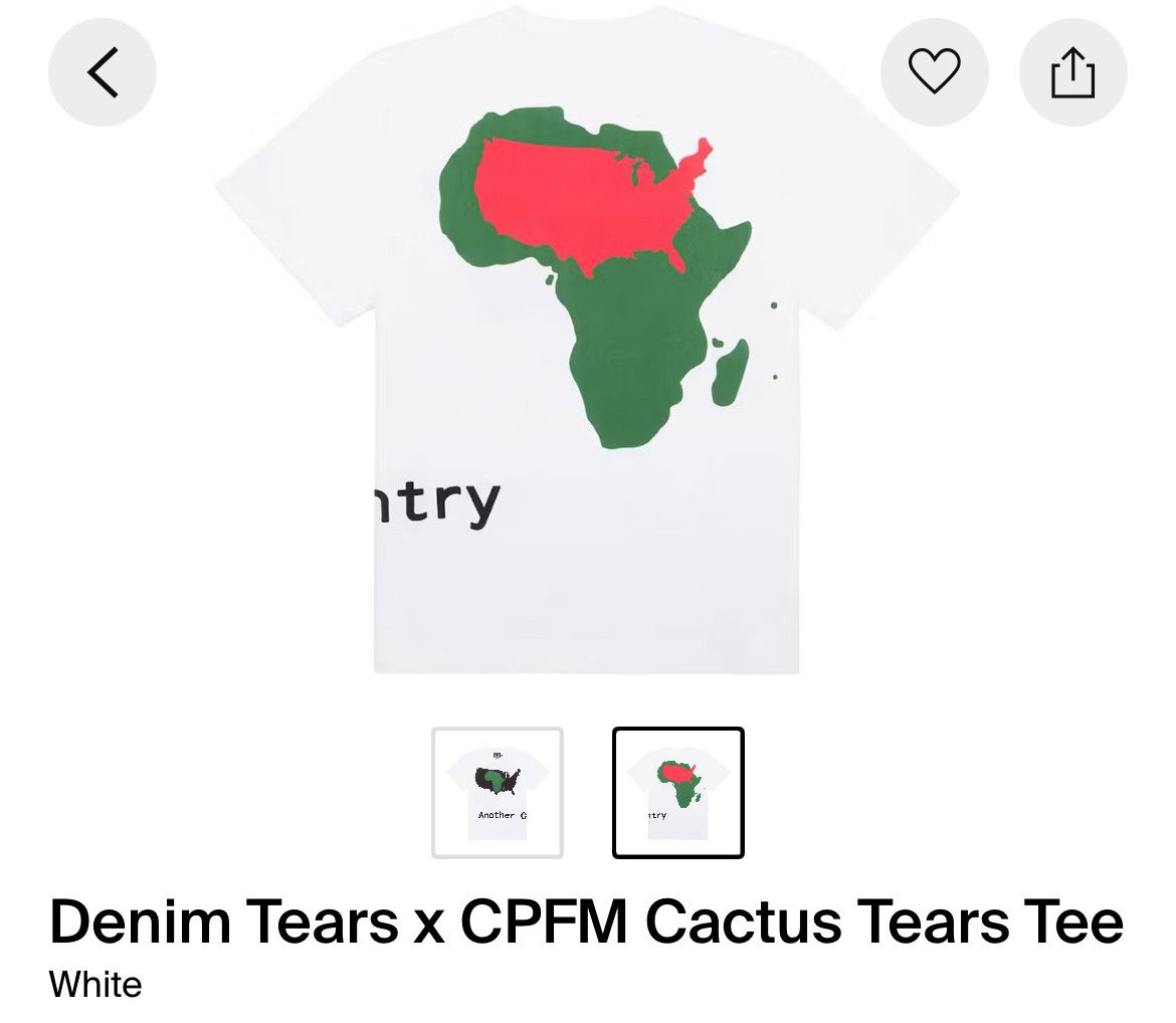 DENIM TEARS Denim Tear White Another Country Tee Size US S / EU 44-46 / 1 - 2 Thumbnail