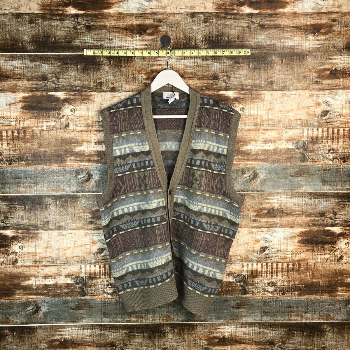 Homespun Knitwear × Japanese Brand Gccoto vintage japan Grey Vest Knitwear #A1764 Size US L / EU 52-54 / 3 - 1 Thumbnail
