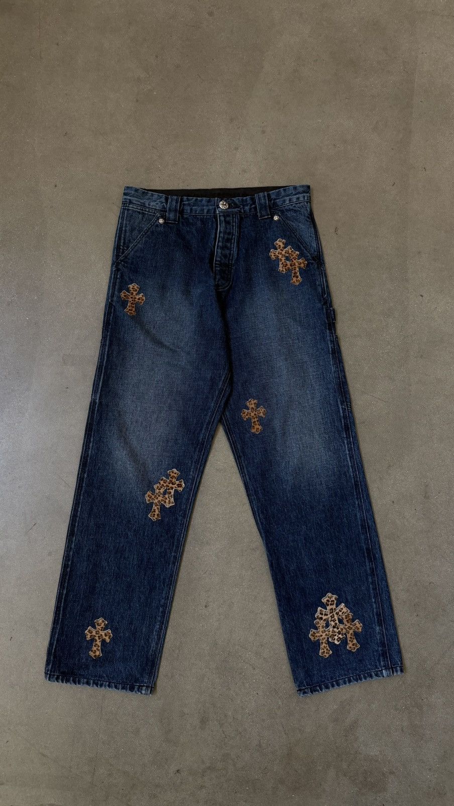 Chrome Hearts RARE!!Chrome Hearts Turbo Diesel Cross Patch Carpenter Jeans Size US 32 / EU 48 - 1 Thumbnail