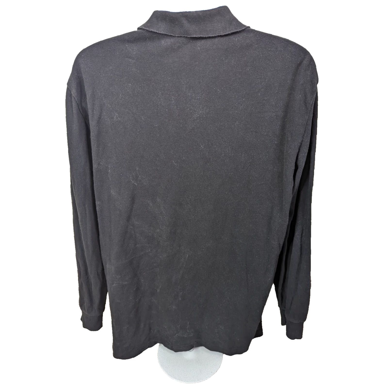Polo Ralph Lauren VINTAGE Polo Ralph Lauren Mens L Black Long Sleeve Polo Shirt With Large Blue Pony L6S Size US L / EU 52-54 / 3 - 3 Thumbnail