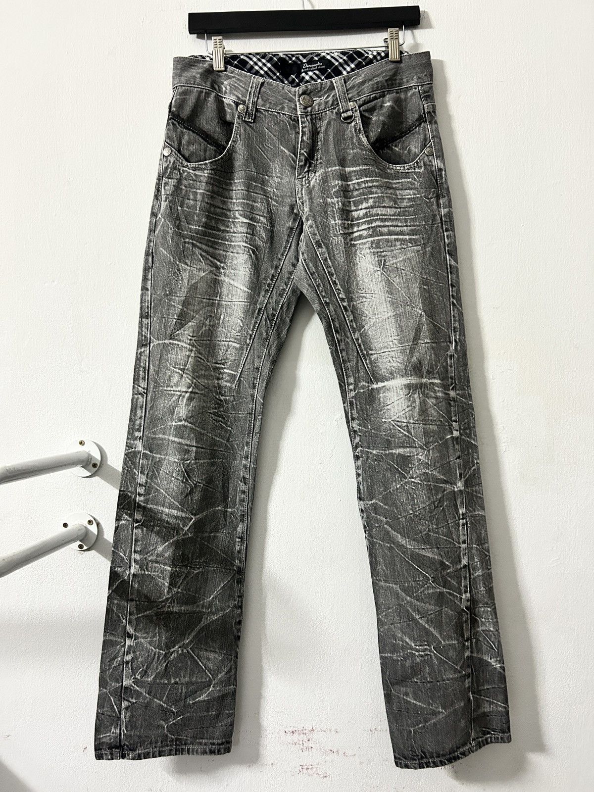 If Six Was Nine Dominate Handcrafted Jeans Sick Acid Wash Design Size US 31 - 6 Thumbnail