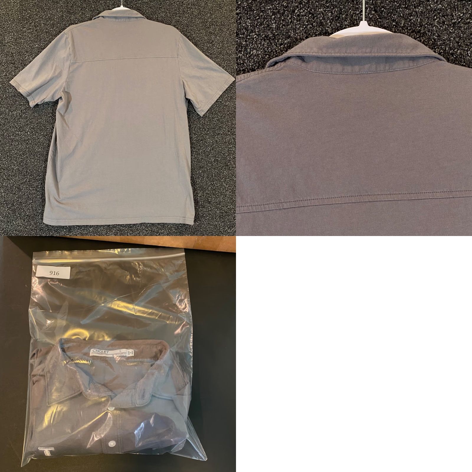 Vintage Criquet Polo Shirt Mens Large Gray Texas Whiskey Golf Casual S/S Peru Size US L / EU 52-54 / 3 - 8 Thumbnail