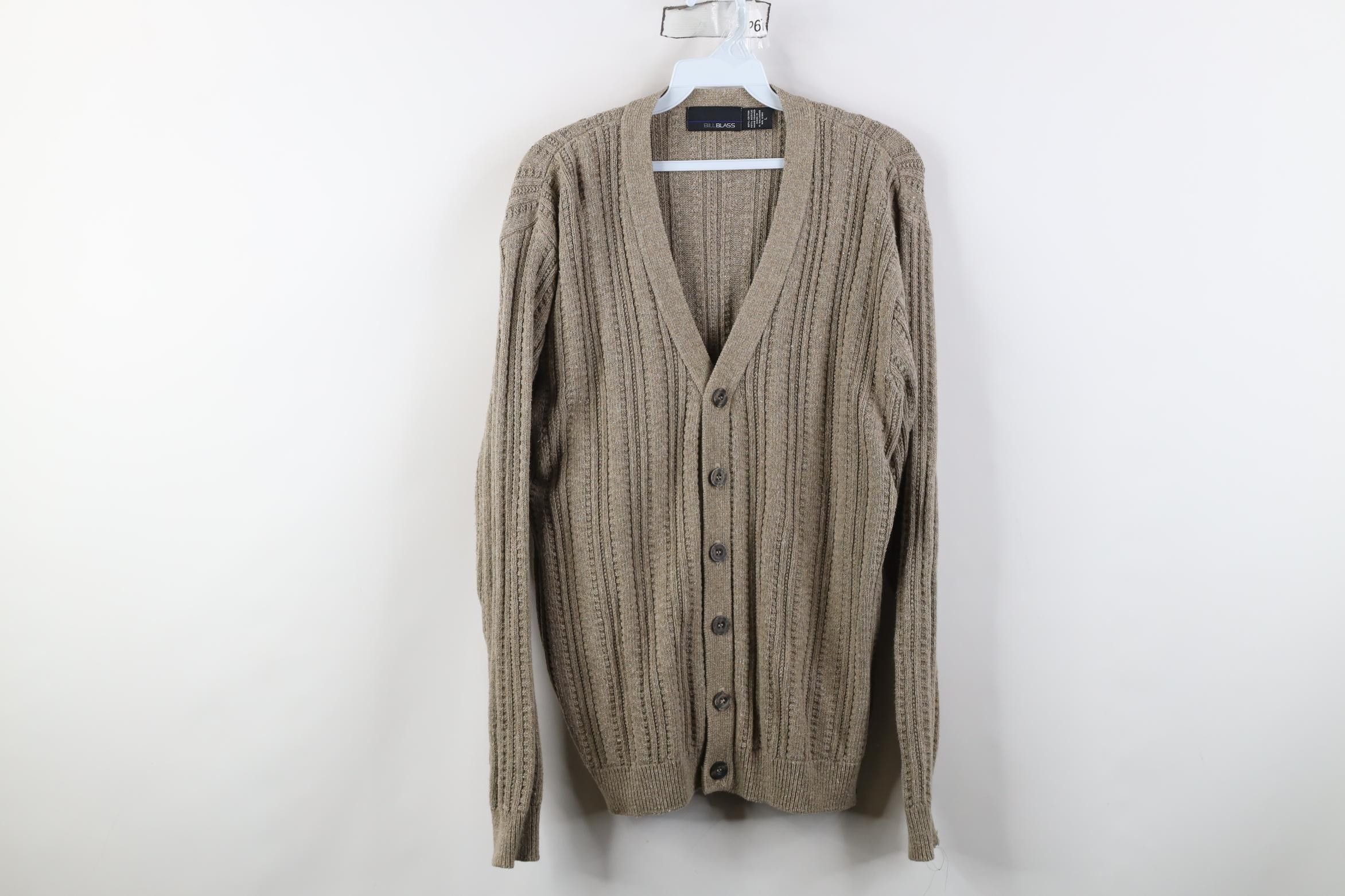 Vintage Vintage 90s Streetwear Chunky Ribbed Knit Cardigan Sweater Size US L / EU 52-54 / 3 - 1 Thumbnail