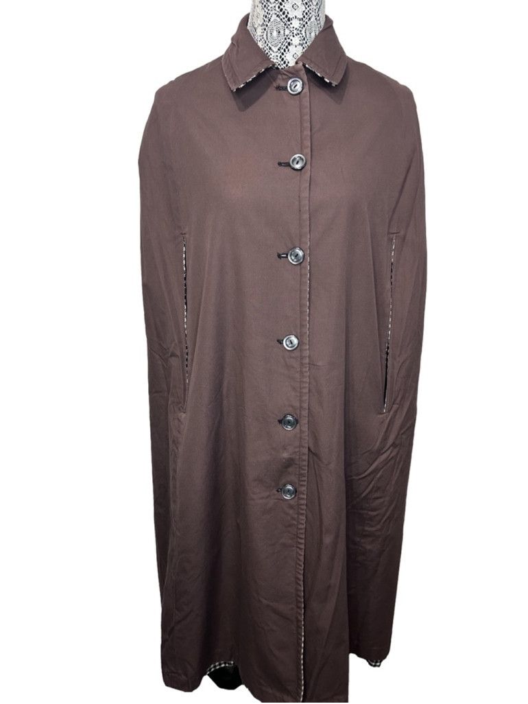 Other Vintage plaid reversible Cape Coat Size sm-m Black and Beige Size M / US 6-8 / IT 42-44 - 9 Thumbnail