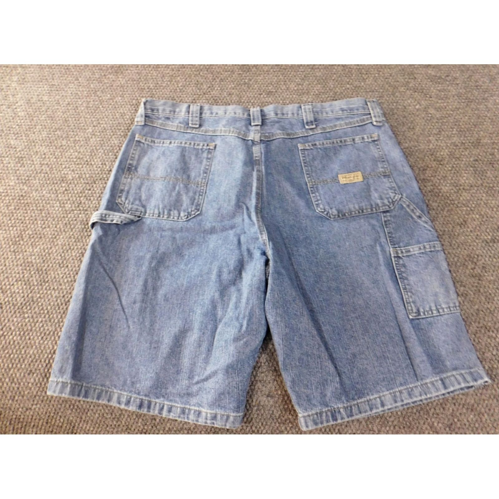Wrangler Wrangler Jeans Shorts Mens 40 Y2K Baggy Loose Denim Workwear Blue Cotton 9in Inseam Flat Front Zip Logo Regular Classic Size US 40 / EU 56 - 5 Thumbnail