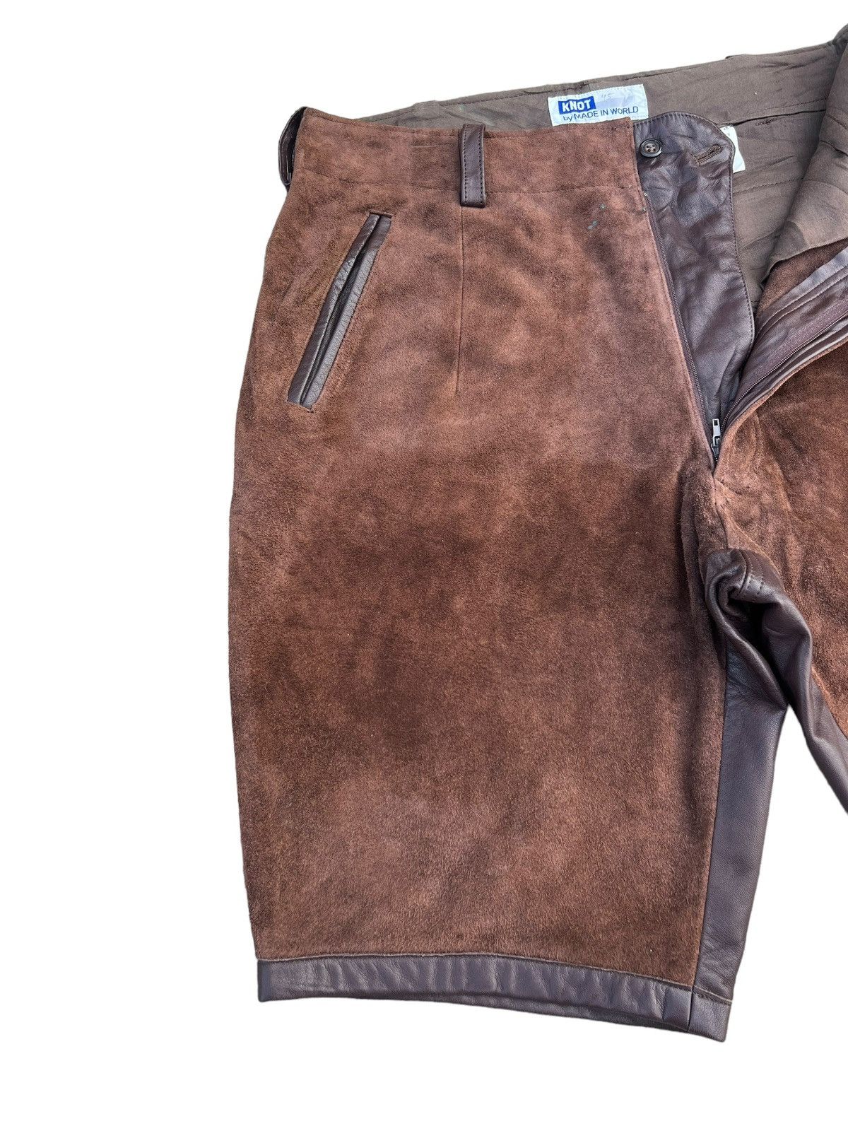 Leather Vintage KNOT Japan Hybrid Suede Calf Leather Short Pant Size US 31 - 7 Thumbnail