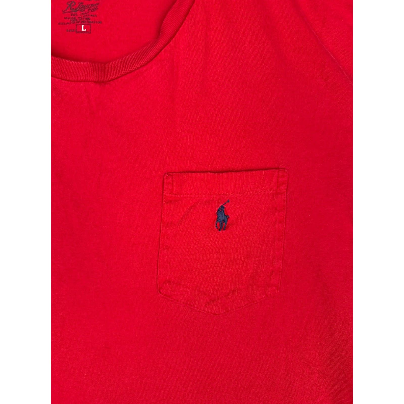 Ralph Lauren Polo Ralph Lauren Shirt Adult Large Red Short Sleeve Crew 100% Cotton Pocket Size US L / EU 52-54 / 3 - 6 Thumbnail