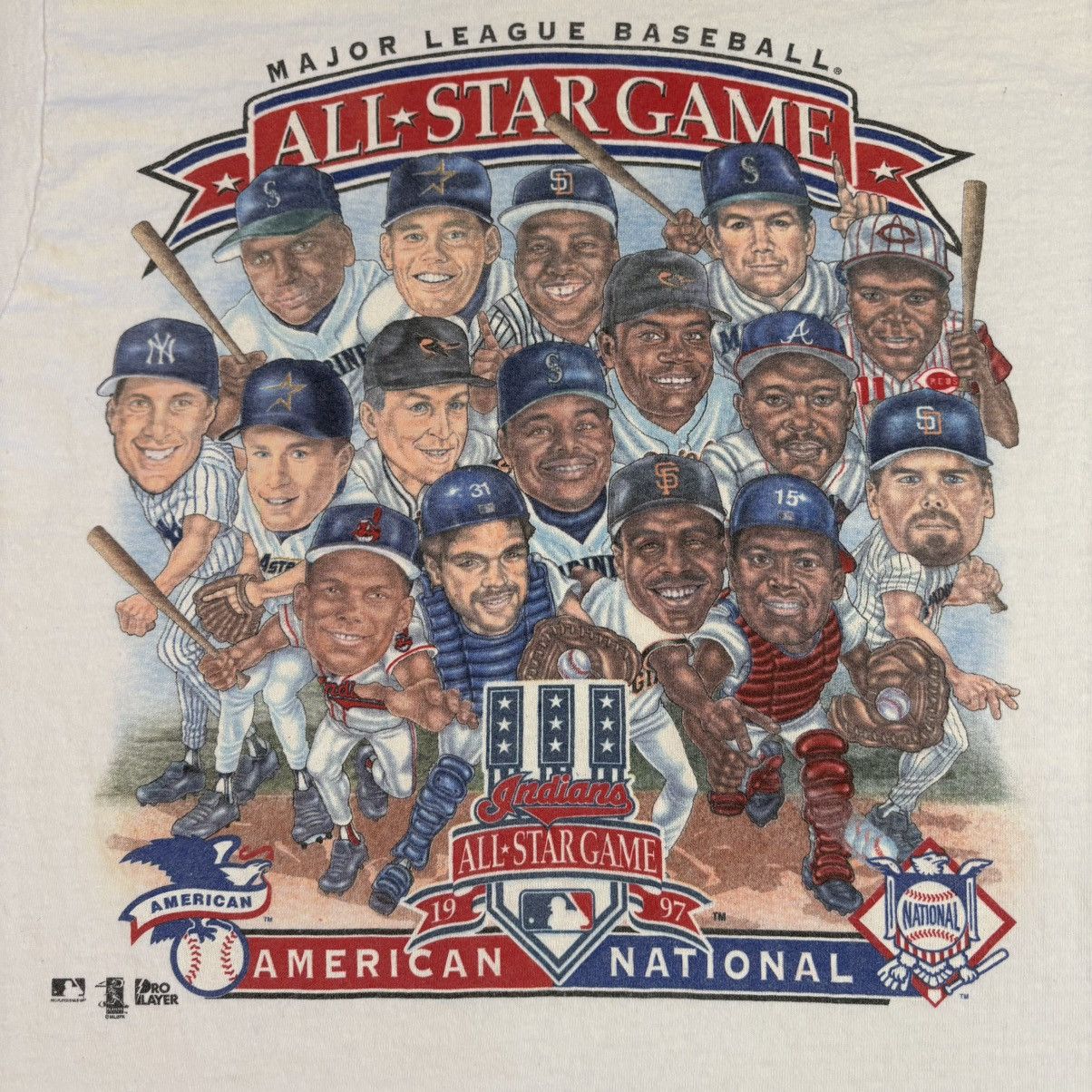 Pro Player Vintage 1997 All Star MLB Carricature Tee Size US M / EU 48-50 / 2 - 2 Thumbnail