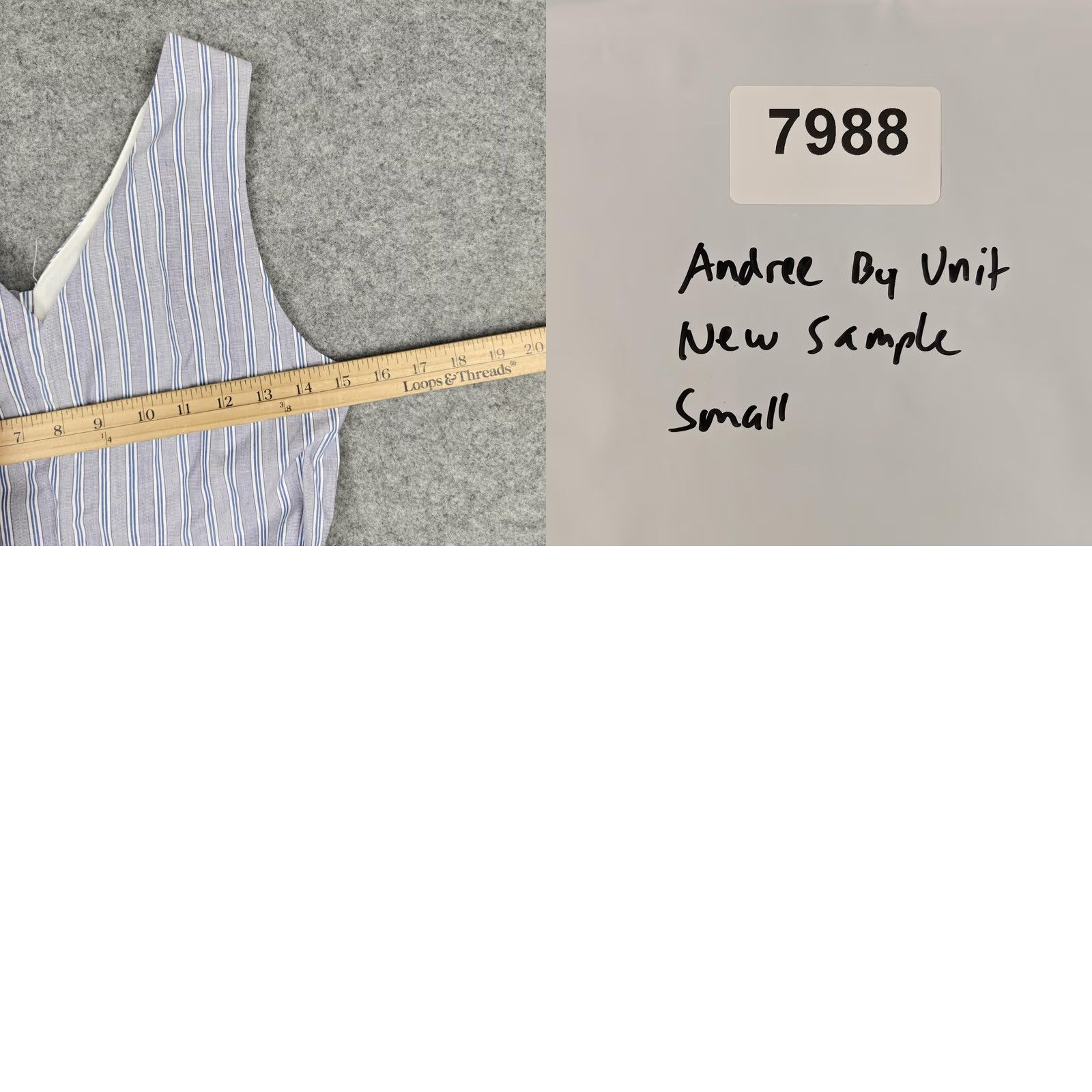 Vintage Andree By Unit Romper Womens Small Blue Striped Belted Lined Sleeveless V Neck Size 28" / US 6 / IT 42 - 8 Thumbnail