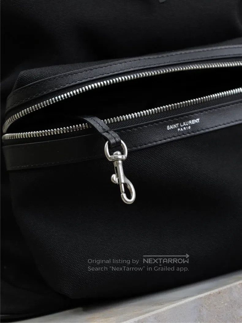 Saint Laurent Paris Saint Laurent Paris Backpack, Black Canvas with Leather Size ONE SIZE - 5 Thumbnail
