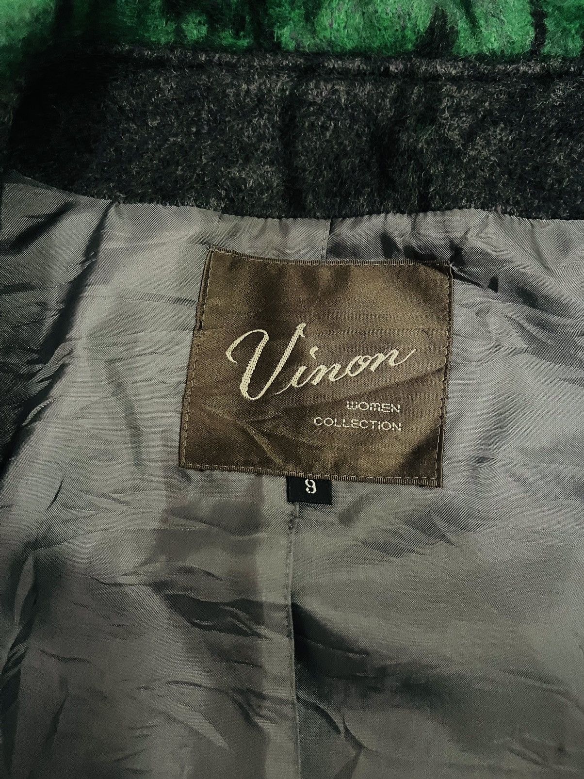 Japanese Brand Vinon Art Design Wool Long Jacket (18) Size XL / US 12-14 / IT 48-50 - 4 Thumbnail
