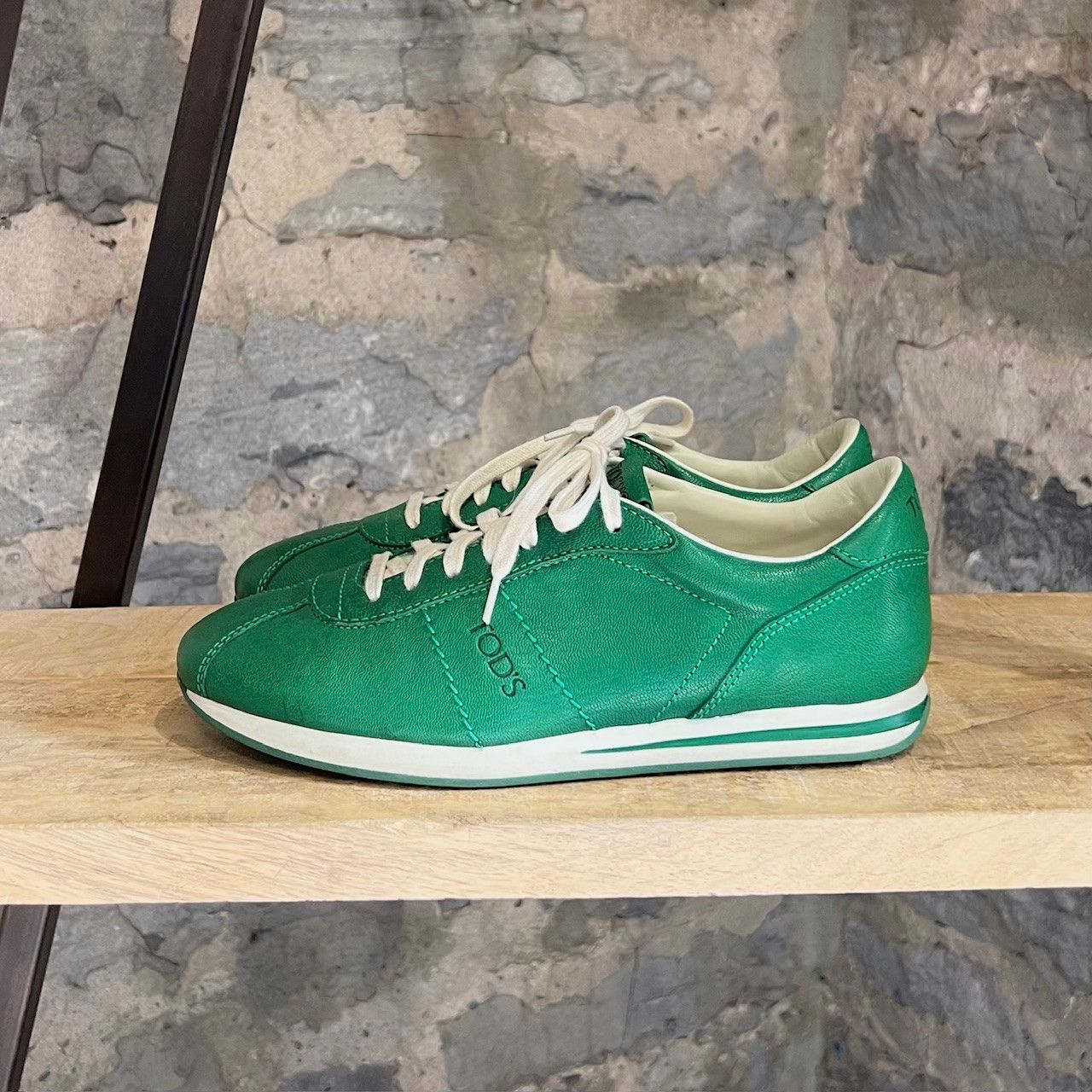 Tod's Tod's Green Leather Sneakers Size US 7 / EU 40 - 3 Thumbnail