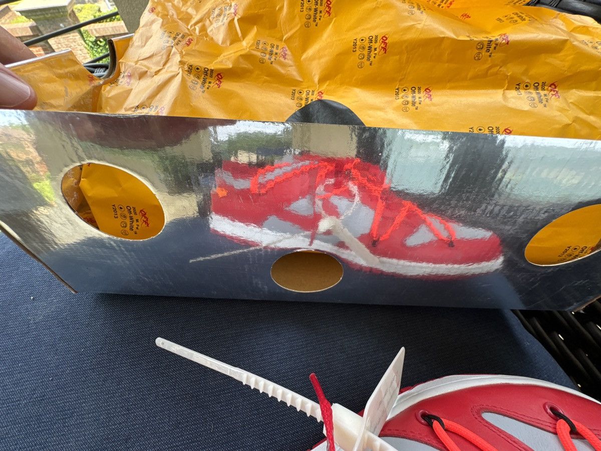 Nike × Off-White Red University Off White Dunks Size US 10.5 / EU 43-44 - 9 Thumbnail