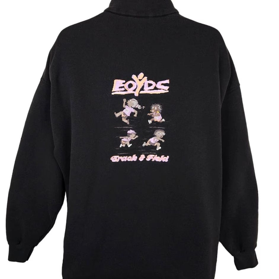 Lee VINTAGE Lee Oakland Track & Field Sweatshirt Mens XL Black Mock Neck Sweatshirt Size US XL / EU 56 / 4 - 4 Thumbnail