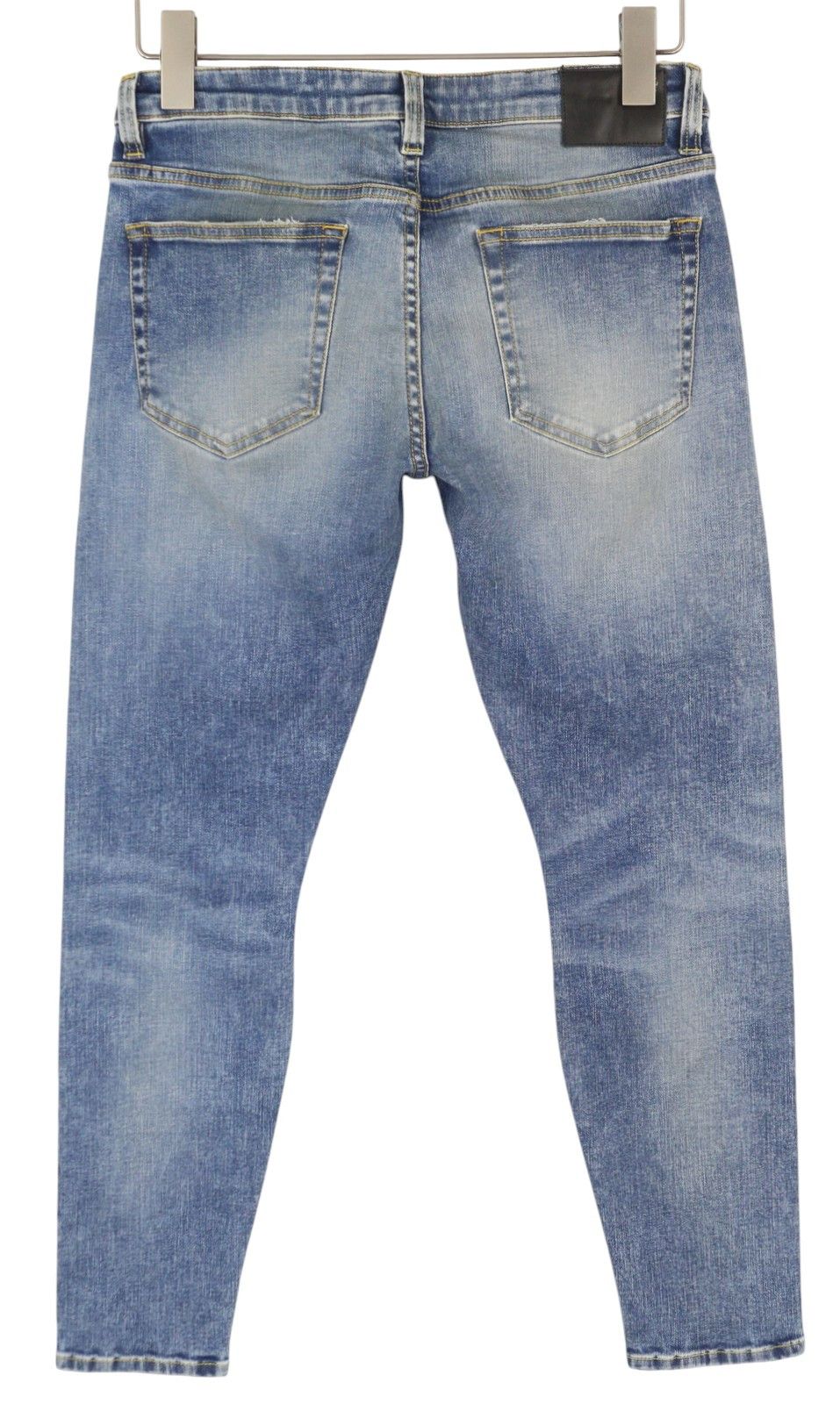 R13 BOY SKINNY 27 Blue Washed Faded Ankle Cropped Zip Fly 86322 Size 27" / US 4 / IT 40 - 2 Thumbnail
