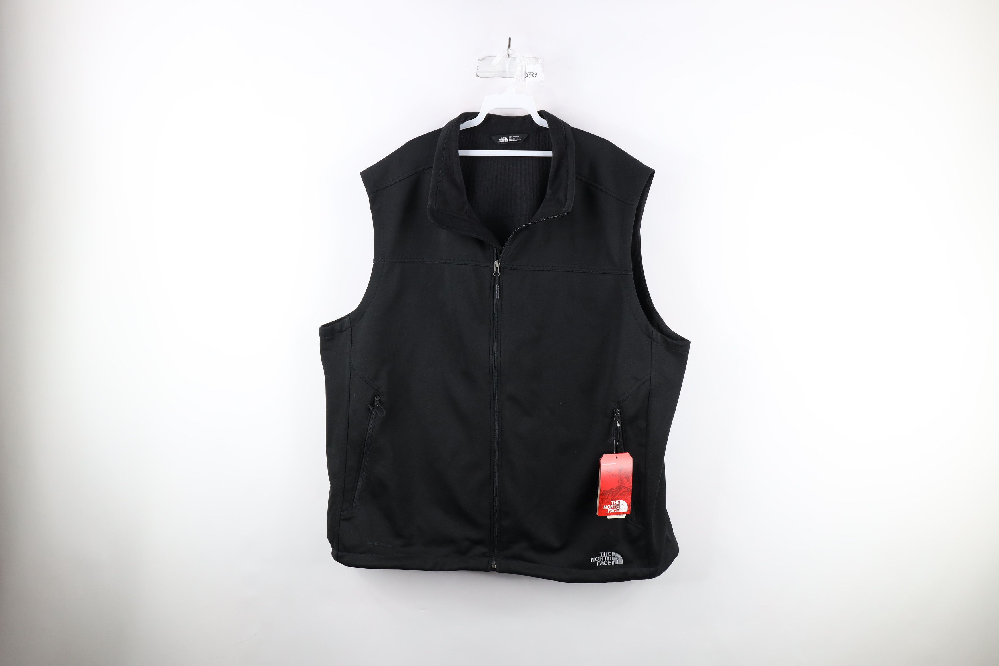 image of New The North Face Ridgeline Full Zip Windwall Vest Jacket in Black, Men's (Size 2XL)