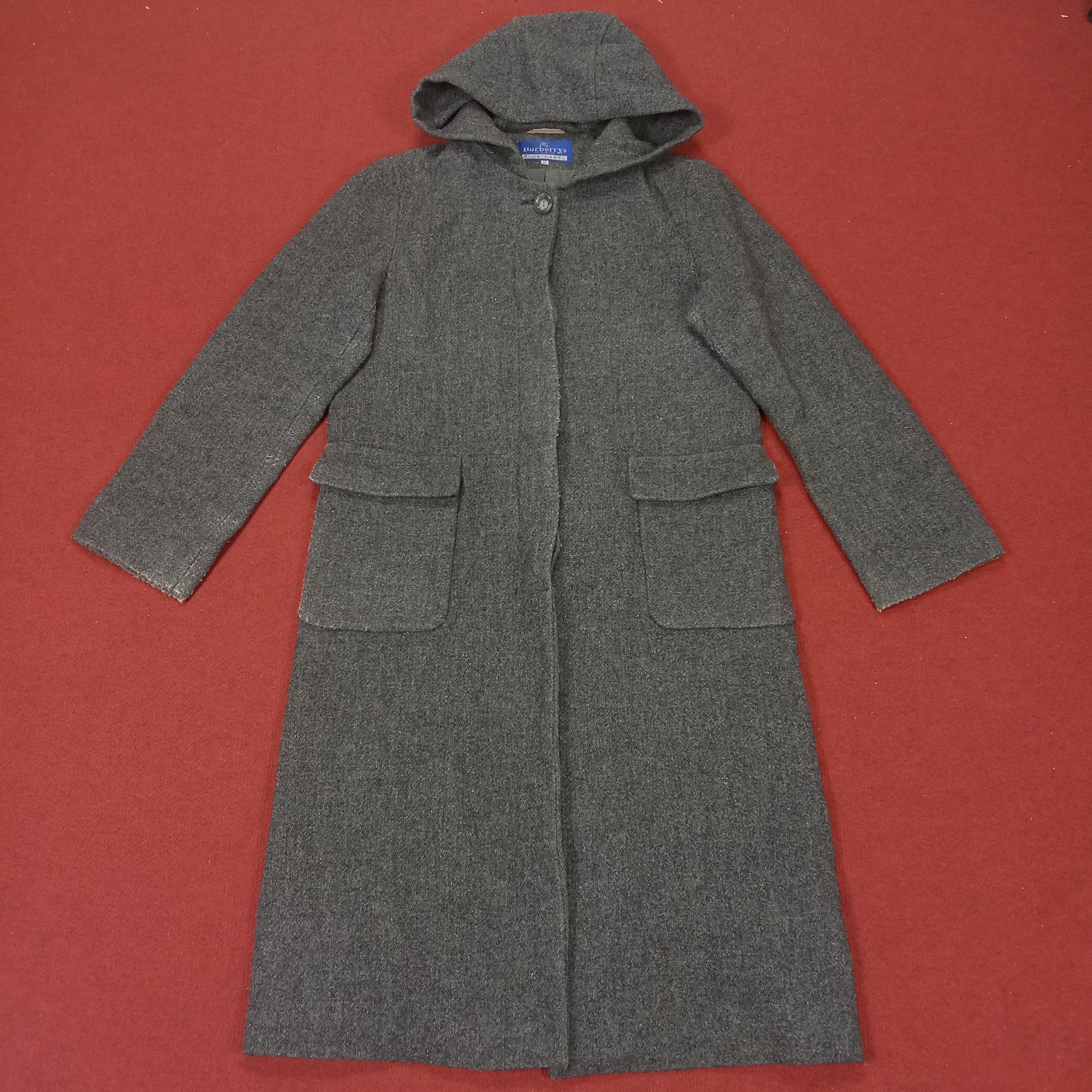 Burberry × Vintage Burberrys Blue Label Fleece Trench Long Jacket With Hoodies Size US S / EU 44-46 / 1 - 1 Thumbnail