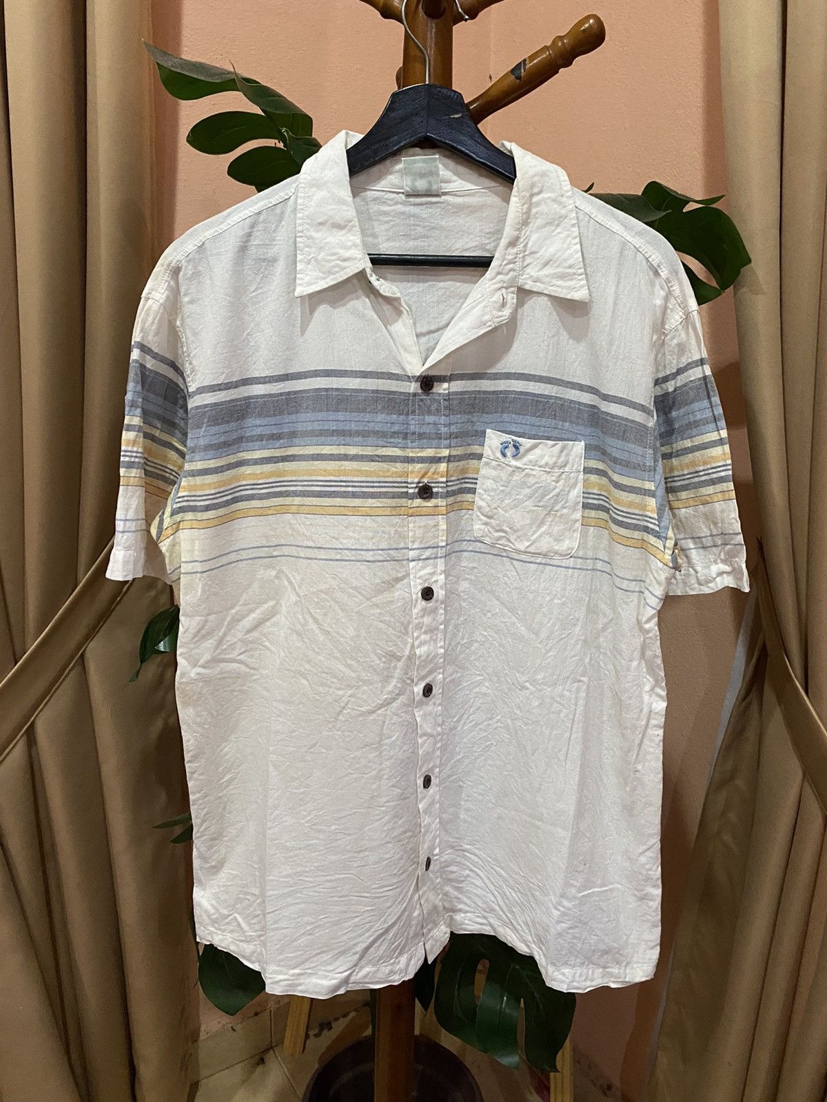Hang Ten Hang Ten Vintage Striped Short Sleeve Shirt 90s Surf Style Size US XL / EU 56 / 4 - 1 Thumbnail