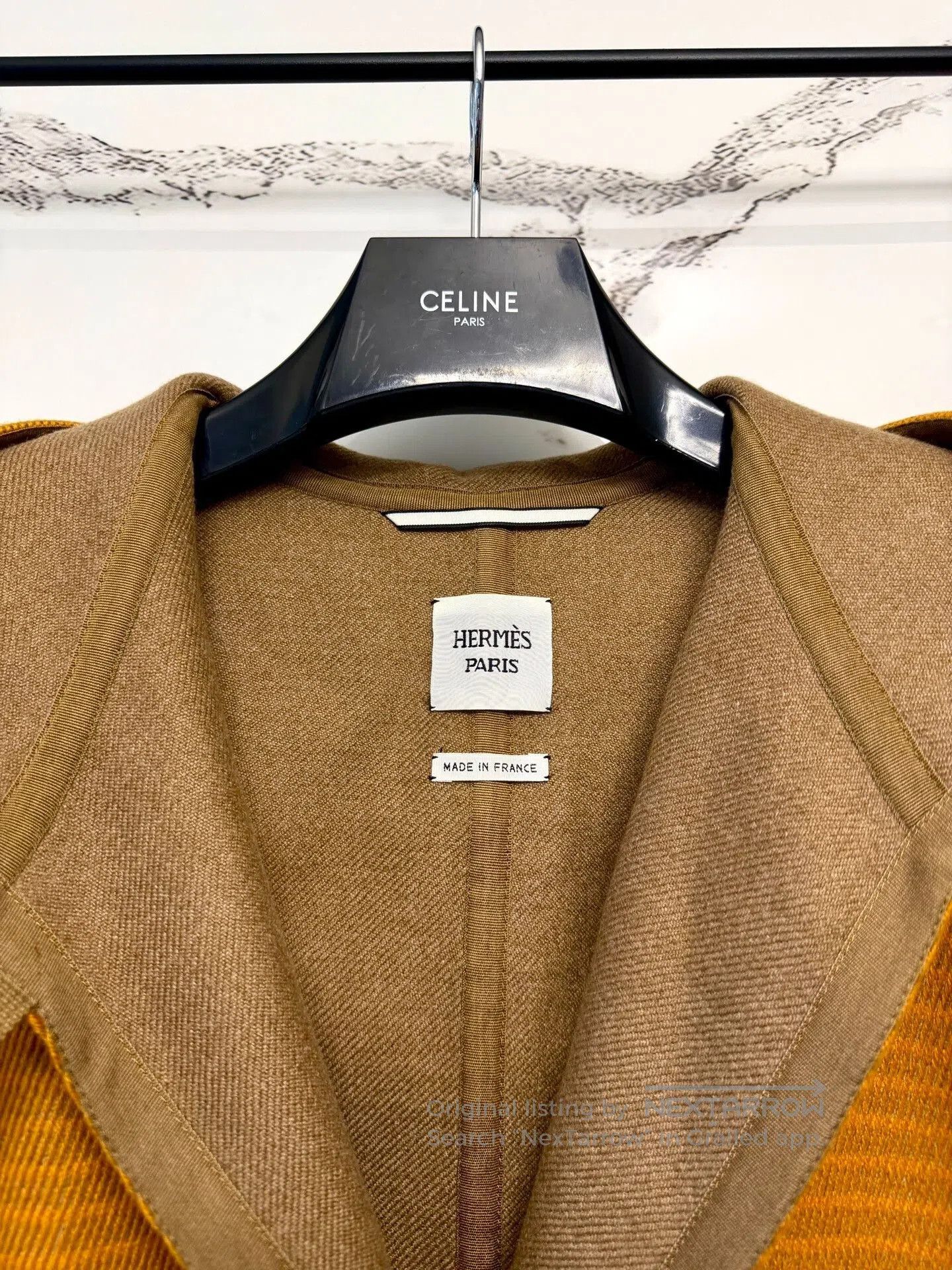 Hermes hermes hooded bathrobe coat in mustard. Size XXS / US 00 / IT 34 - 2 Thumbnail