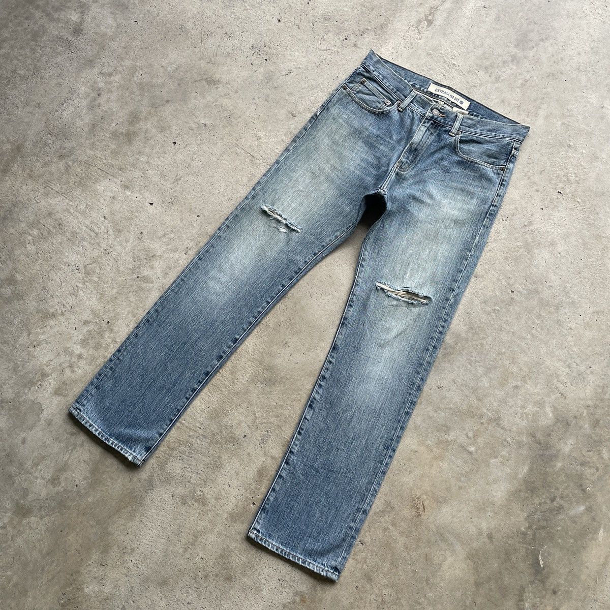 Gap × Jean × Vintage Vintage GAP Extra Slim Fit Distressed Jeans Pants Faded W32 Size US 32 / EU 48 - 2 Thumbnail