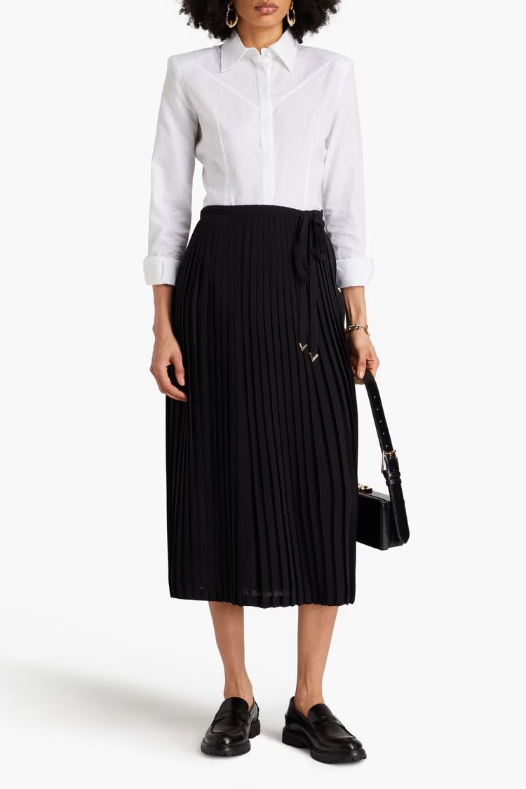 Valentino o1y0326 Midi Skirt in Black Size 26" / US 2 / IT 38 - 2 Thumbnail