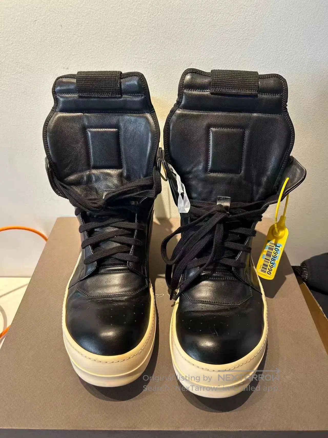 Rick Owens Rick Owens Leather High-Top Sneakers. Size US 10.5 / EU 43-44 - 3 Thumbnail