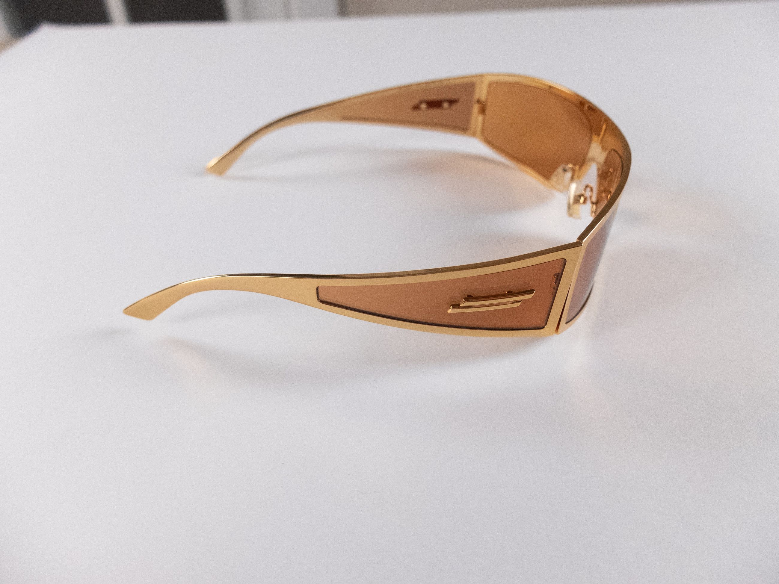 Bottega Veneta BOTTEGA VENETA gold brown bangle wraparound sunglasses q Size ONE SIZE - 4 Thumbnail