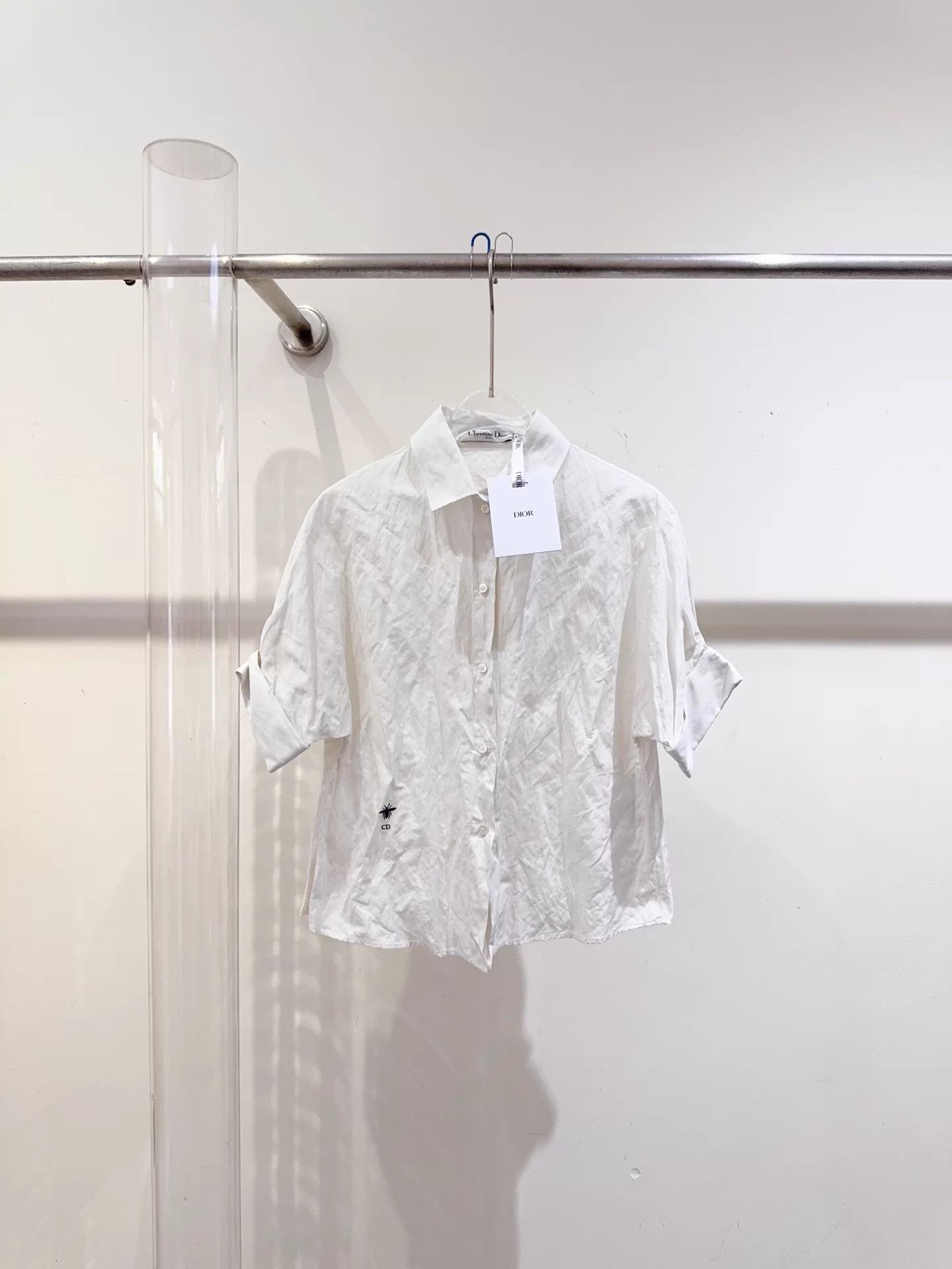 Dior Dior Bee Pleated Pearl Button Shirt F38 Size S / US 4 / IT 40 - 1 Thumbnail