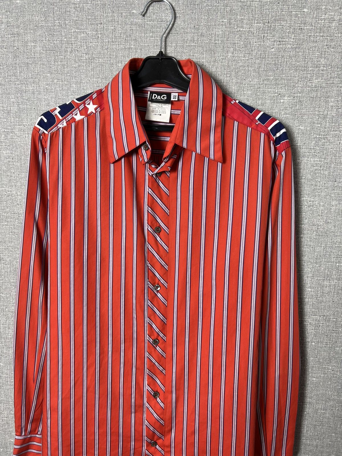 Dolce & Gabbana Dolce Gabbana Button Striped Shirt Big Logo Ultra Sports D&G Size US S / EU 44-46 / 1 - 10 Thumbnail