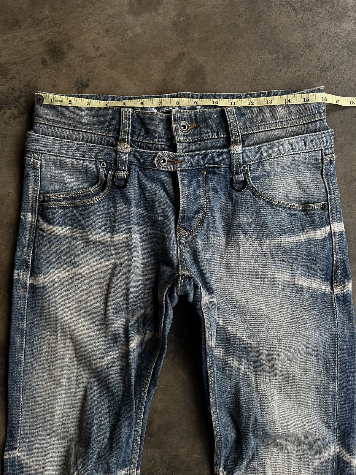 If Six Was Nine JAPANESE NCFM DOUBLE WAIST DENIM FLARE BOOT CUT PANTS VKEI Size US 30 / EU 46 - 10 Thumbnail