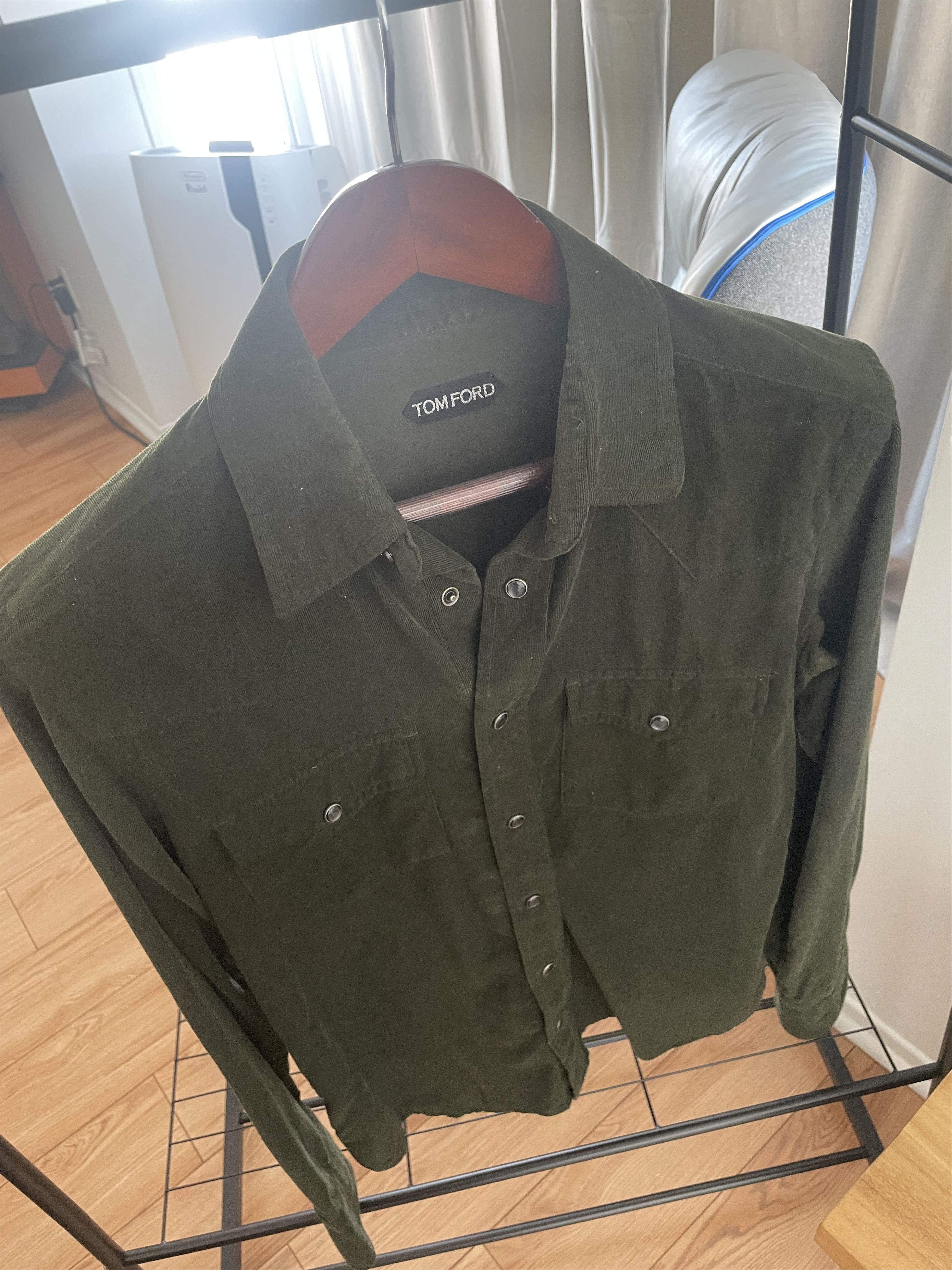 Tom Ford Tom Ford Velour Western shirt Forest Green size medium Size M / US 6-8 / IT 42-44 - 2 Thumbnail