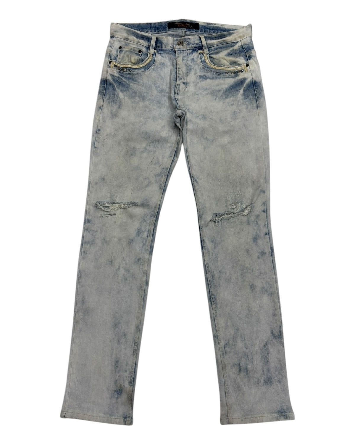 If Six Was Nine × Le Grande Bleu (L.G.B.) × Yasuyuki Ishii 🔥VINTAGE CLOUD72 BLEACHED DISTRESSED DENIM JEANS Size US 32 / EU 48 - 7 Thumbnail