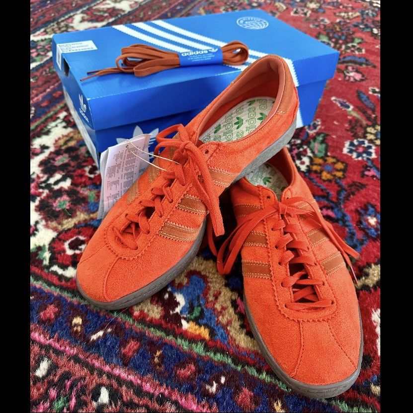 NEW ADIDAS TOBACCO GRUEN COLLEGIATE ORANGE SUEDE SNEAKERS 8