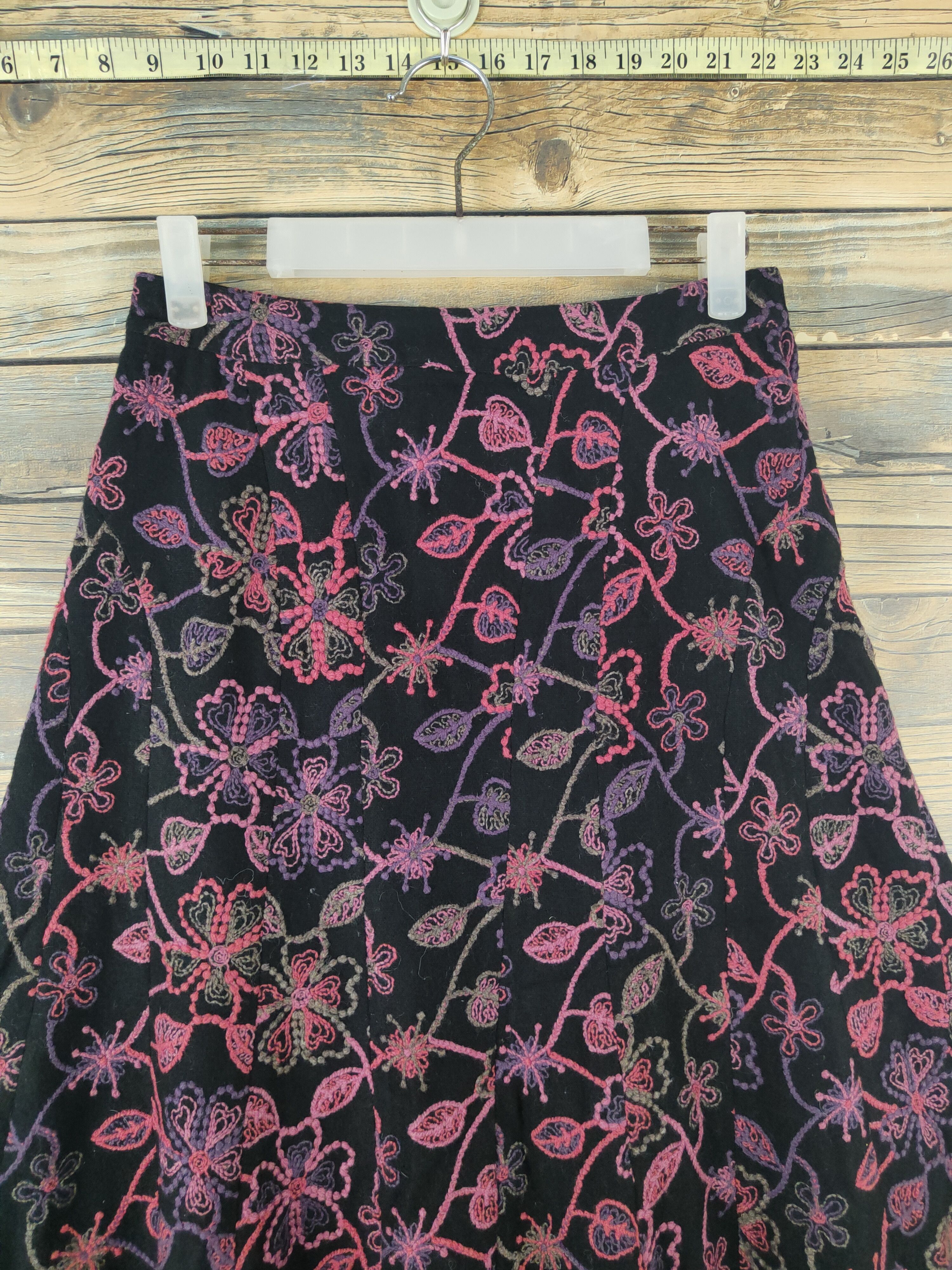 Japanese Brand × Vintage Joli & Grondall Black Pink Midi Skirts #W1755 Size 26" / US 2 / IT 38 - 2 Thumbnail