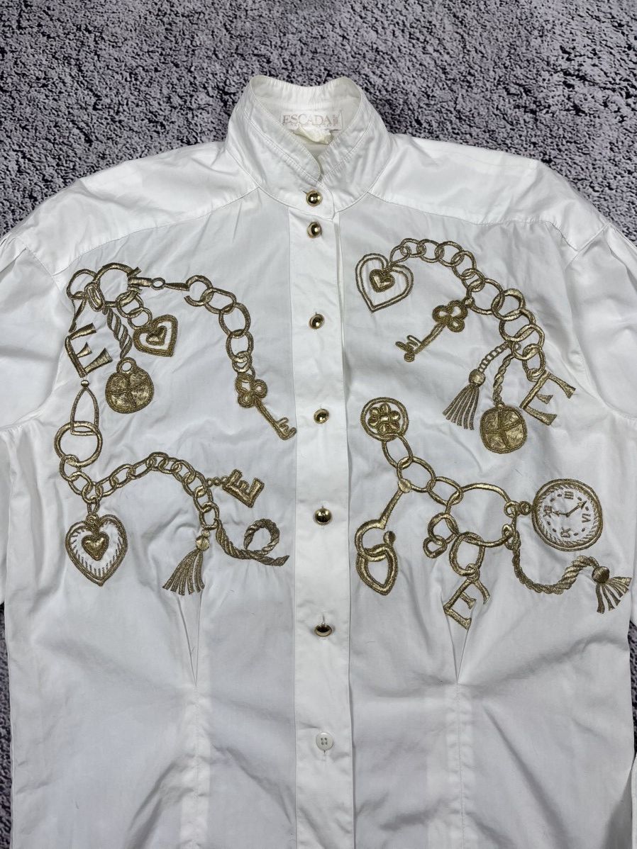 Escada Vintage Escada by Margaretha Ley Gold Embroidered Blouse Size XS / US 0-2 / IT 36-38 - 7 Thumbnail