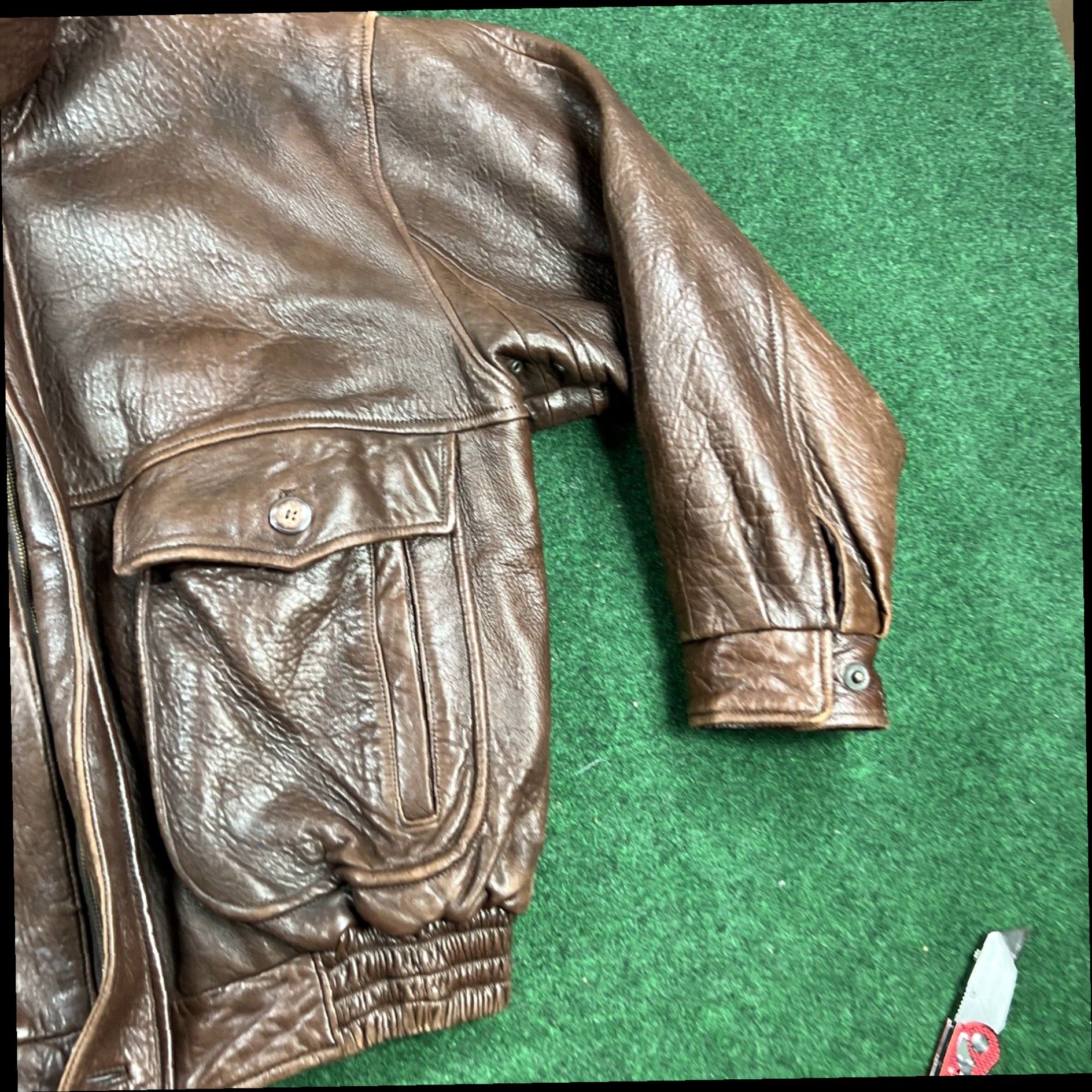 Eddie Bauer Eddie Bauer Lamb Skin Leather Jacket Sz L Plaid Field Military Size US L / EU 52-54 / 3 - 2 Thumbnail