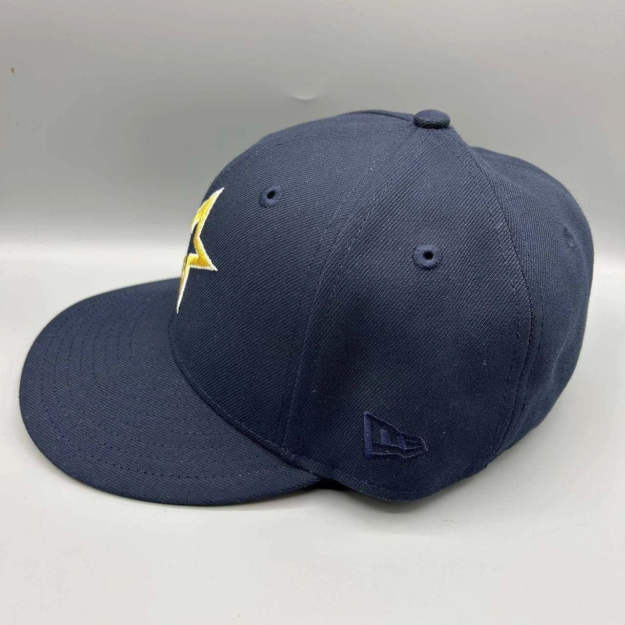 New Era Houston Astros Hat Men 7 1/4 Navy Pink MLB Fitted Cap Size ONE SIZE - 7 Thumbnail