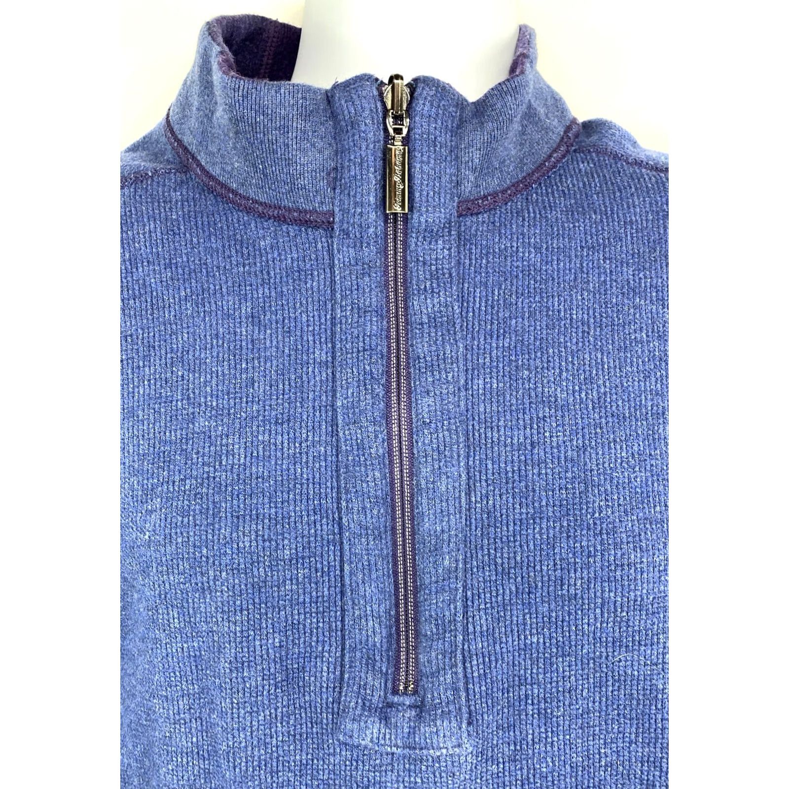 Tommy Bahama VINTAGE Tommy Bahama 1/2 Zip Reversible Mens Size Large Blue Purple Long Sleeve Sweatshirt Shirt Zip Mens L Blue Purple 1/2 Zip Reversible Size US L / EU 52-54 / 3 - 4 Thumbnail