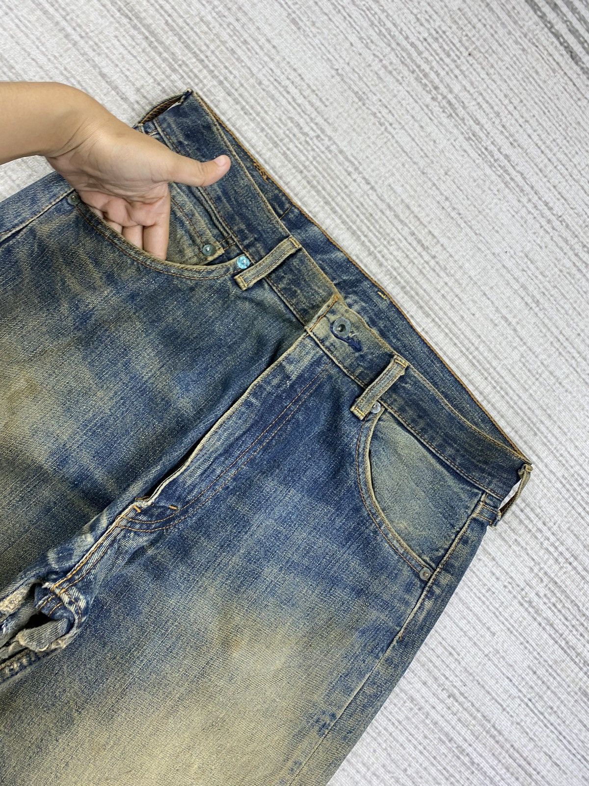 Levi's 🔥Vintage 90s Levi’s 503 Distressed Denim Mud Wash Jeans Size US 31 - 10 Thumbnail