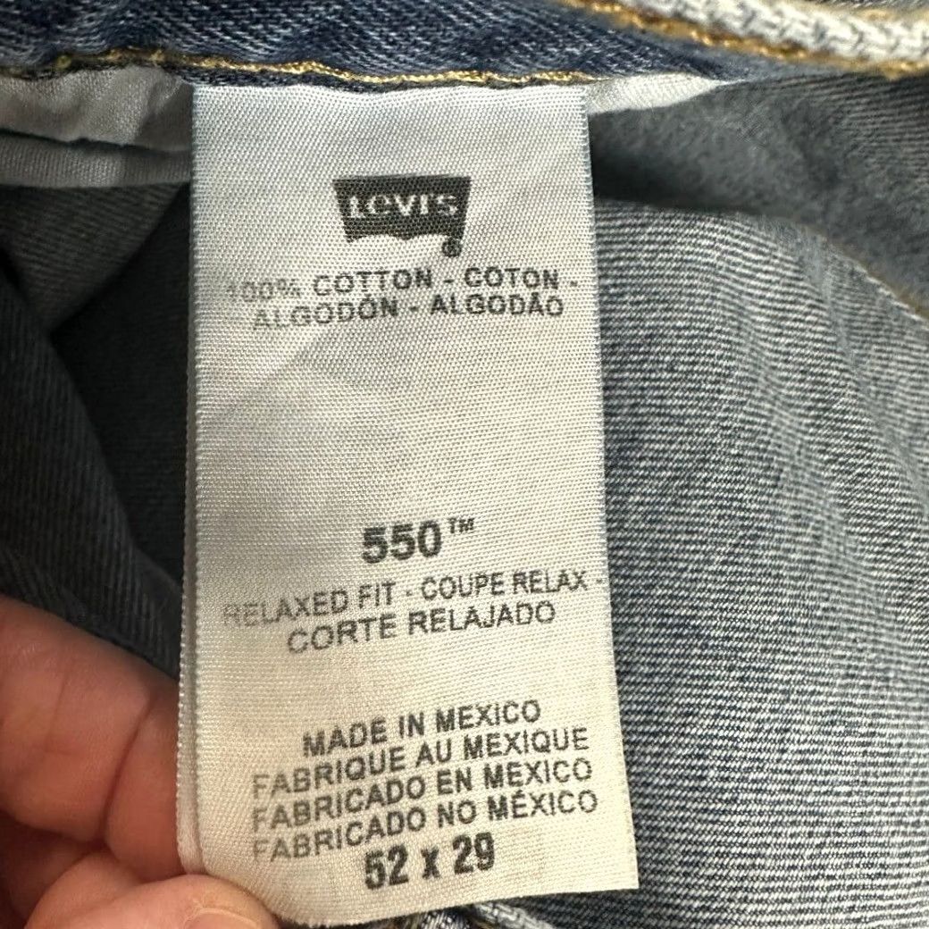Levi's Levis 550 Relaxed Jeans 52X29 Blue Straight 5 Pocket Denim Pants NEW Men cargo 5 Pocket Jeans Straight Leg Relaxed Blue Levi's 550 Mens 52x29 Size US 36 / EU 52 - 4 Thumbnail