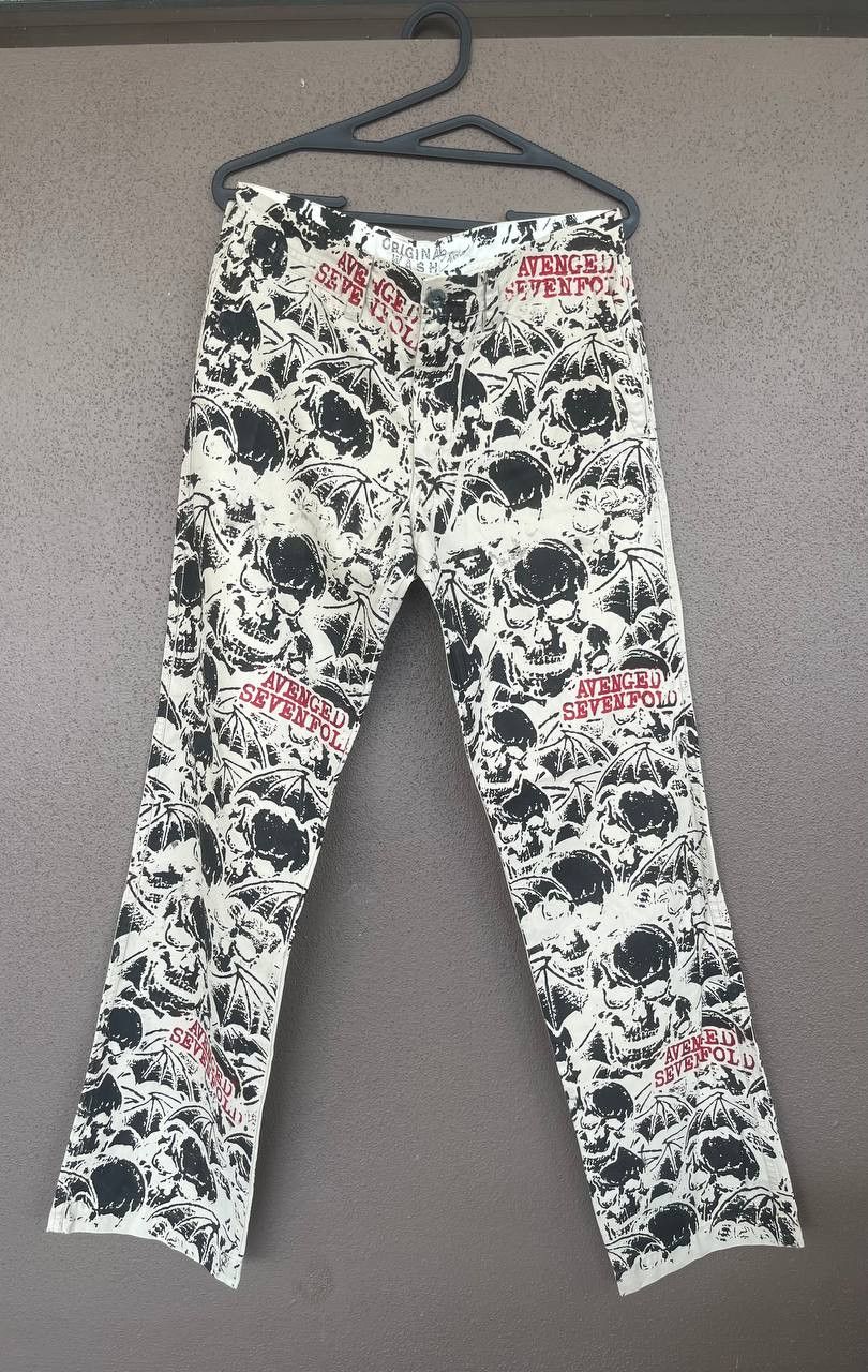 Handmade × Vintage Avenged Sevenfold Band Custom Print Handmade Limited Vintage Size US 31 - 5 Thumbnail