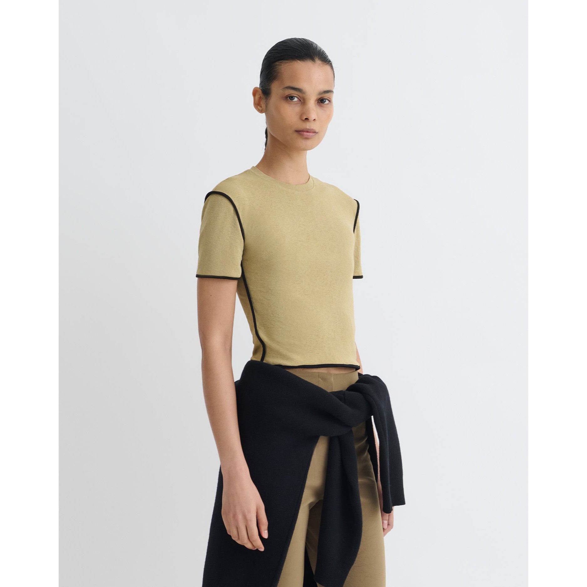 Nanushka Nanushka Sabelle Cropped Mesh T-shirt Jersey With Binding Size XS / US 0-2 / IT 36-38 - 8 Thumbnail