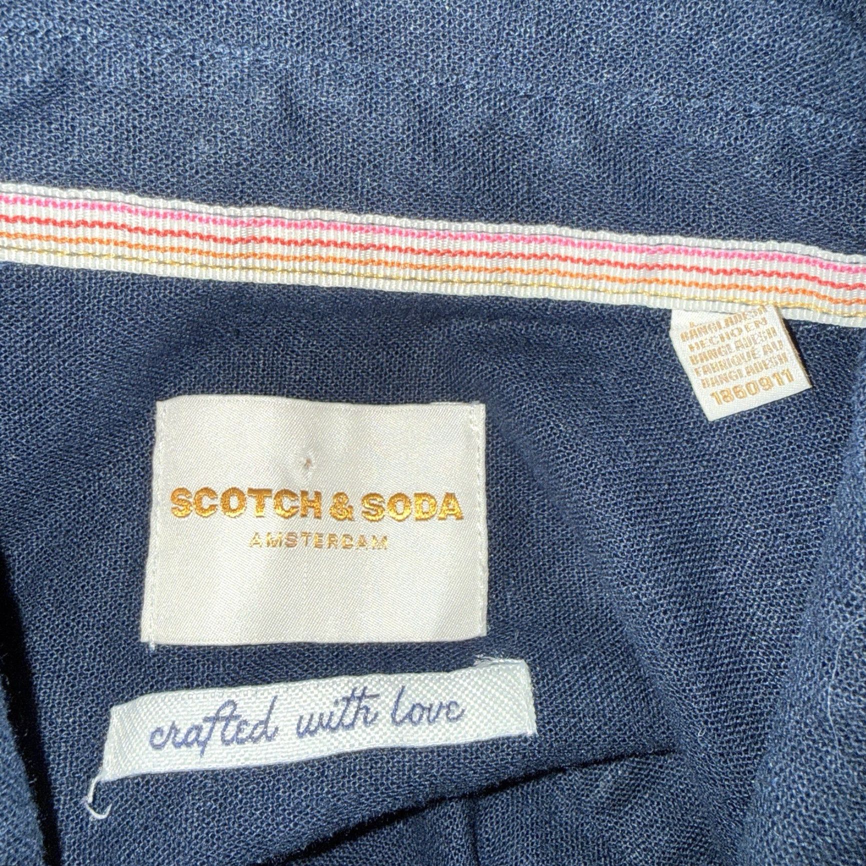 Scotch & Soda SCOTCH & SODA Blue Linen Blend Short Sleeve Button Down Shirt Mens Medium Size US M / EU 48-50 / 2 - 4 Thumbnail