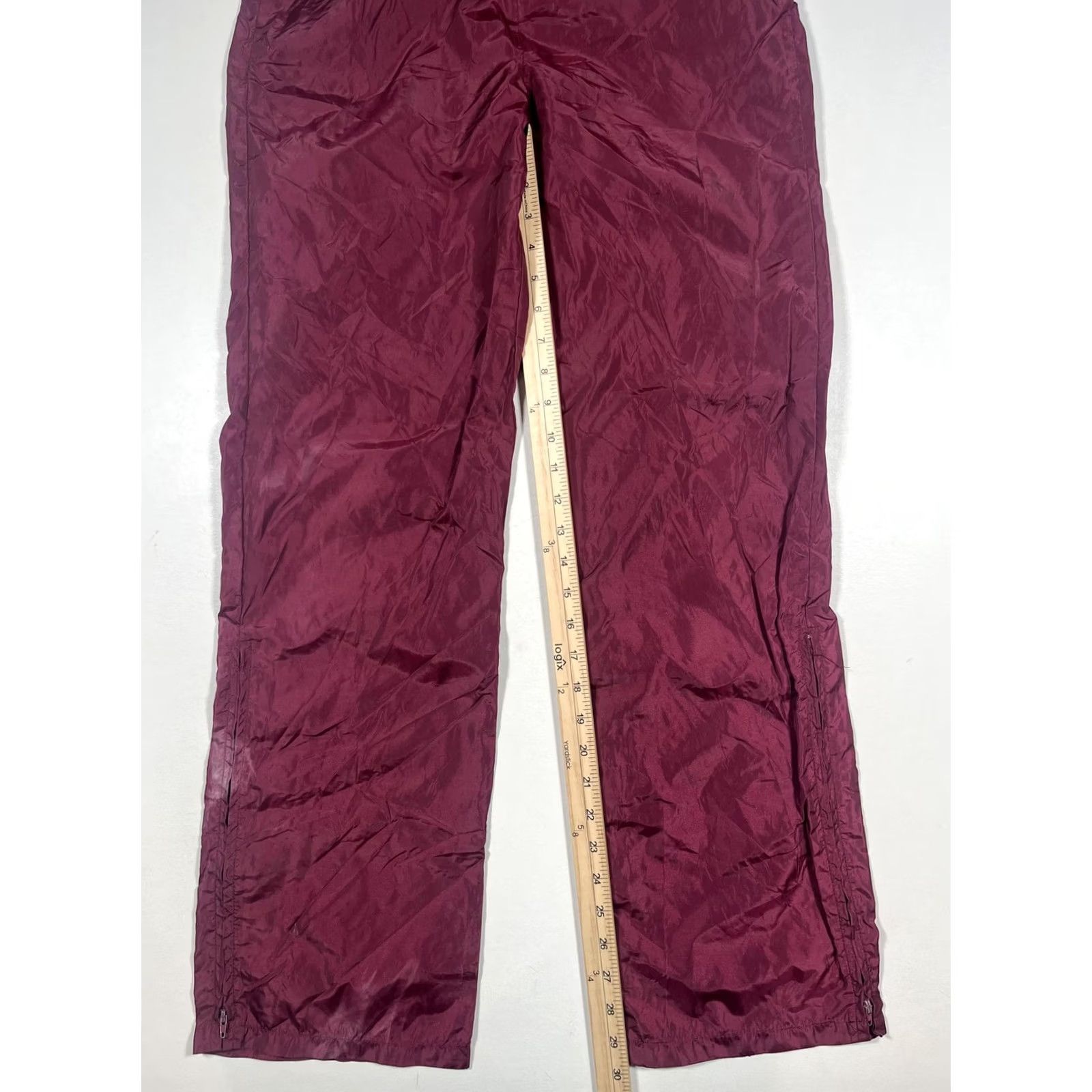 Nike VINTAGE Nike Track Pants Mens Small Red Elastic Waist Zip Ankles Athletic Size US 29 - 6 Thumbnail