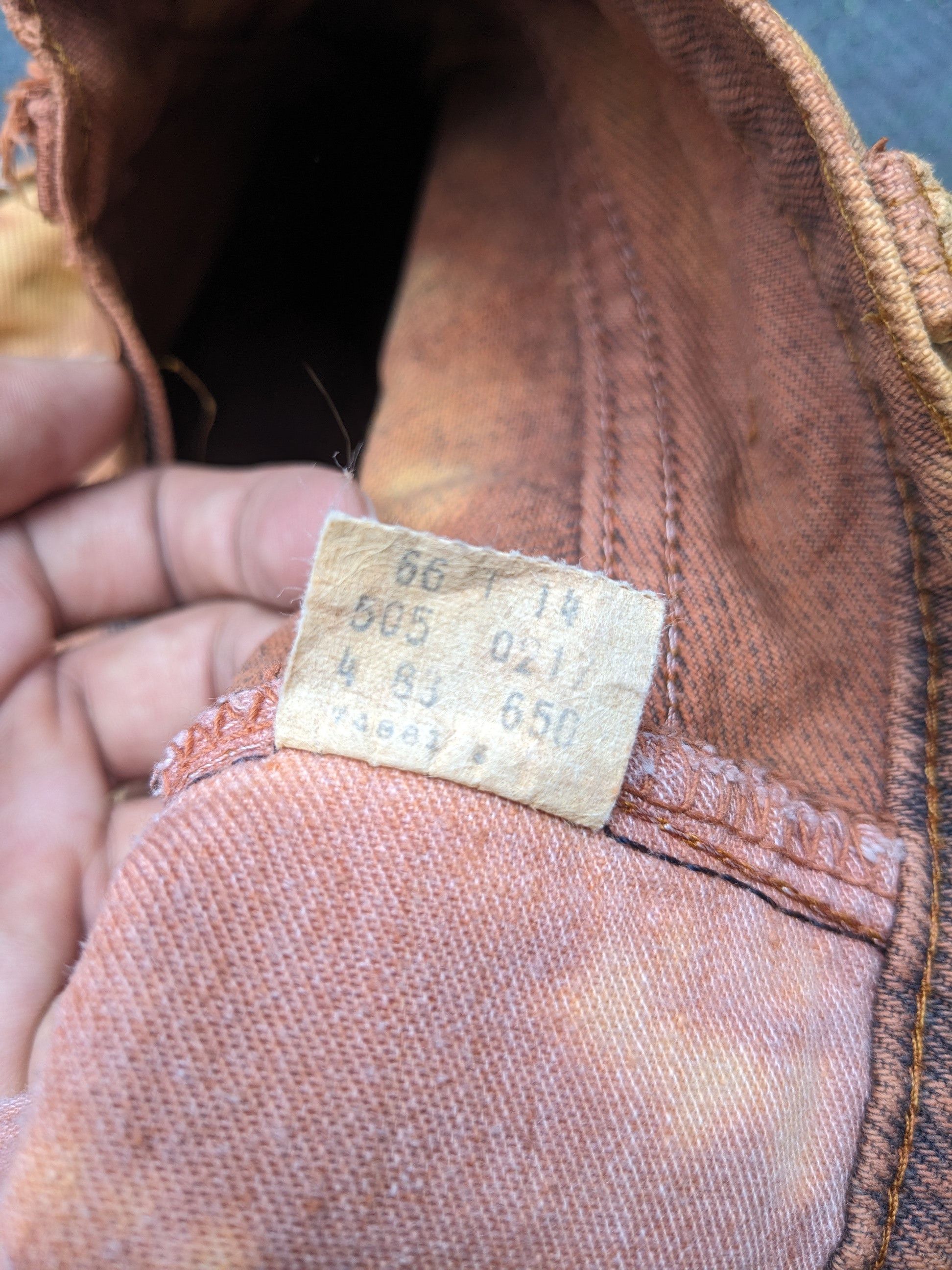 Japanese Brand × Levi's × Vintage Vintage 80 s Levis 505 Jeans Distressed Rust Dye Custom Made Size US 28 / EU 44 - 13 Thumbnail